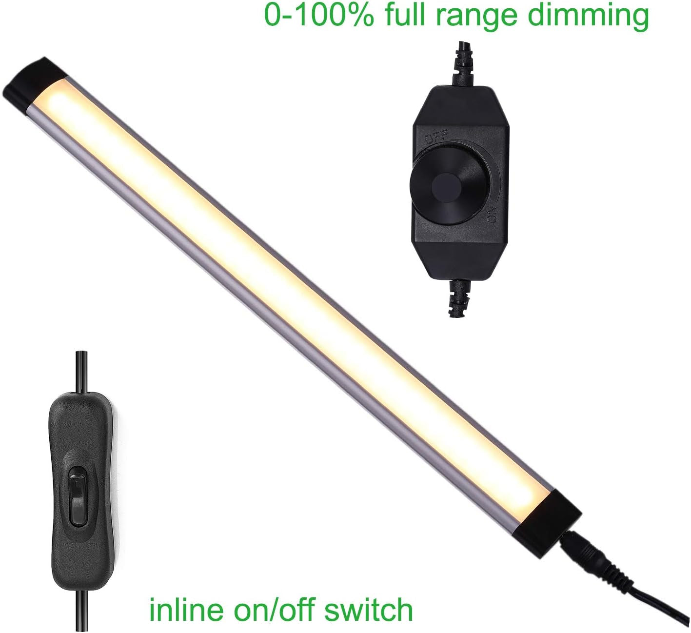 LED under Cabinet Lighting Kit, LED Strip Light,Shelf Lights Direct Wire, 12V Dimmable Kitchen Light Bar Linkable with Rocker Switch and Plug in Adapter (4 Panels,Warm White)