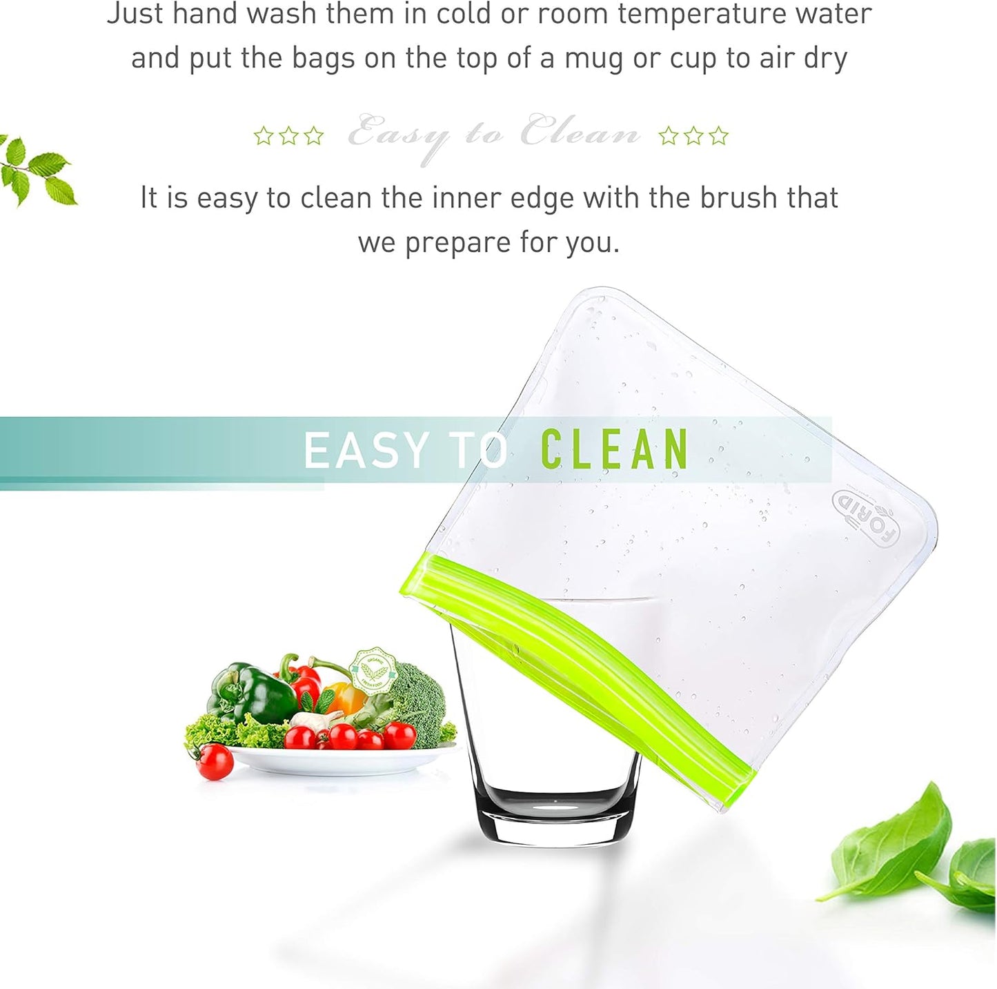 Reusable Gallon Freezer Bags, 6 Pack Leakproof Extra Thick 1 Gallon Bags for Marinate Food & Fruit Cereal Sandwich Snack Meal Prep Travel Items Home Organization Storage