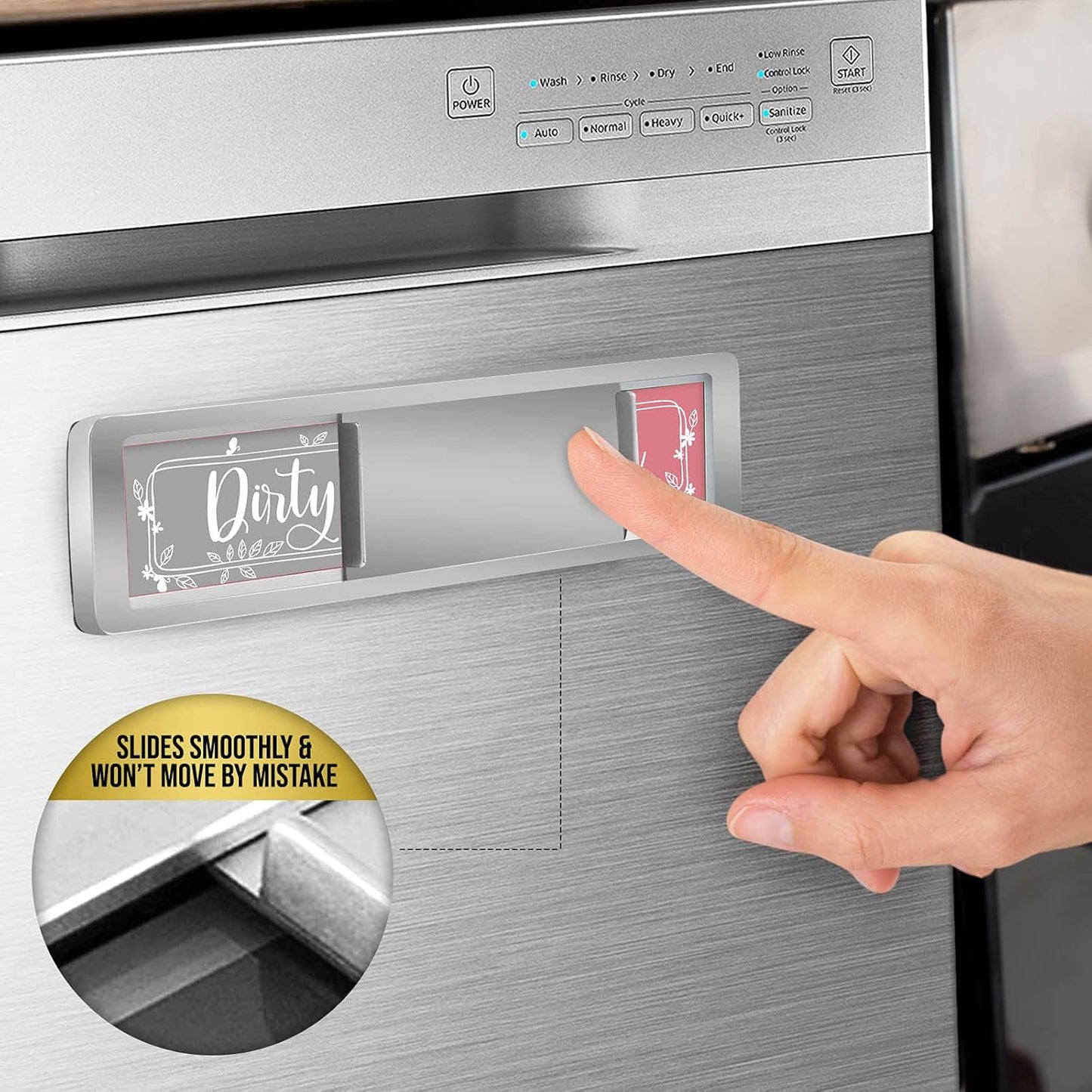Dishwasher Magnet Clean Dirty Sign, Stylish Dirty Clean Dishwasher Magnet - Easy to Read Clean Dirty Magnet for Dishwasher, Strong Magnetic Dishwasher Clean Dirty Sign, Home Decor Kitchen Sign Magnets
