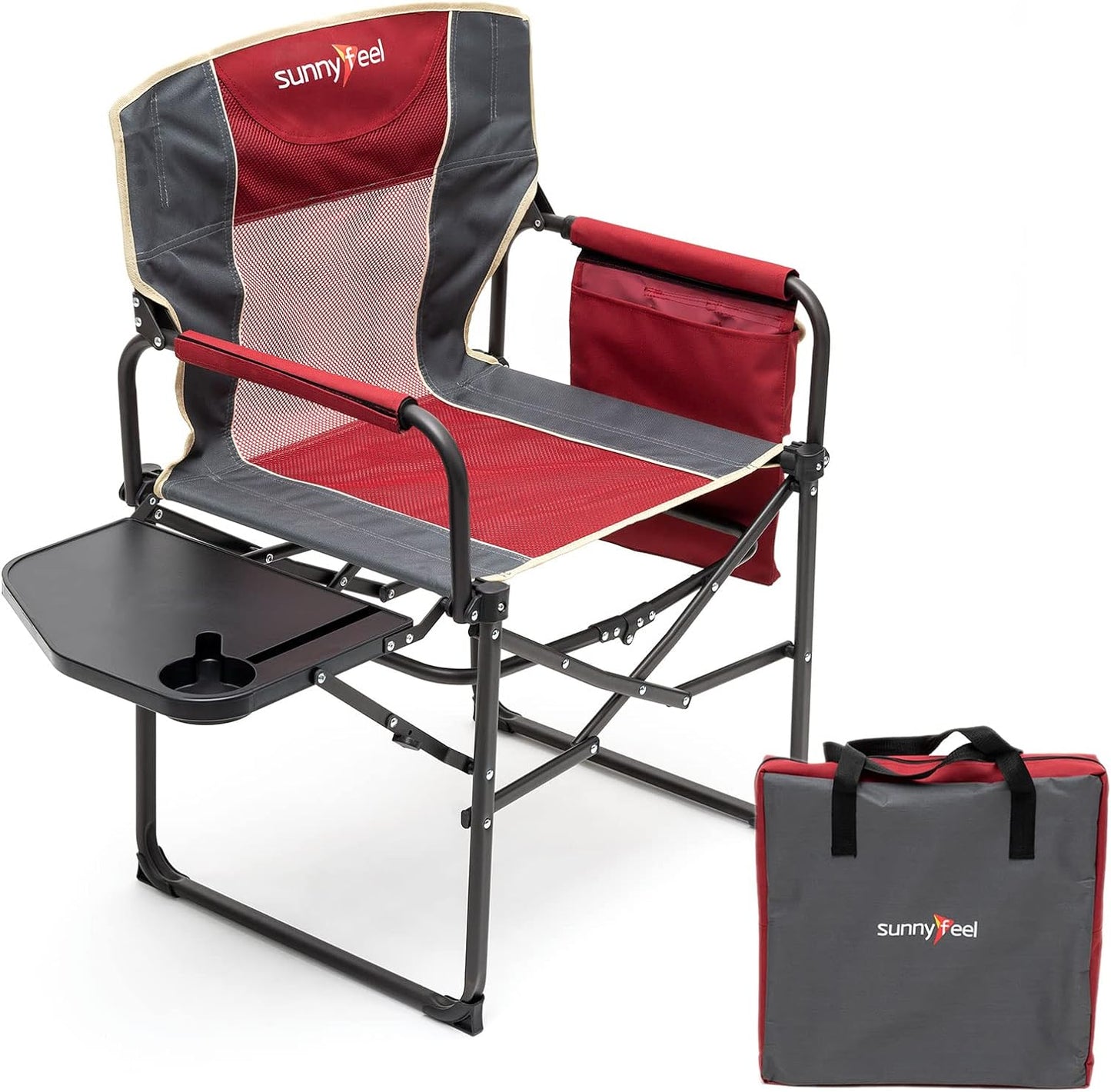 Camping Directors Chair, Heavy Duty,Oversized Portable Folding Chair with Side Table, Pocket for Beach, Fishing,Trip,Picnic,Lawn,Concert Outdoor Foldable Camp Chairs