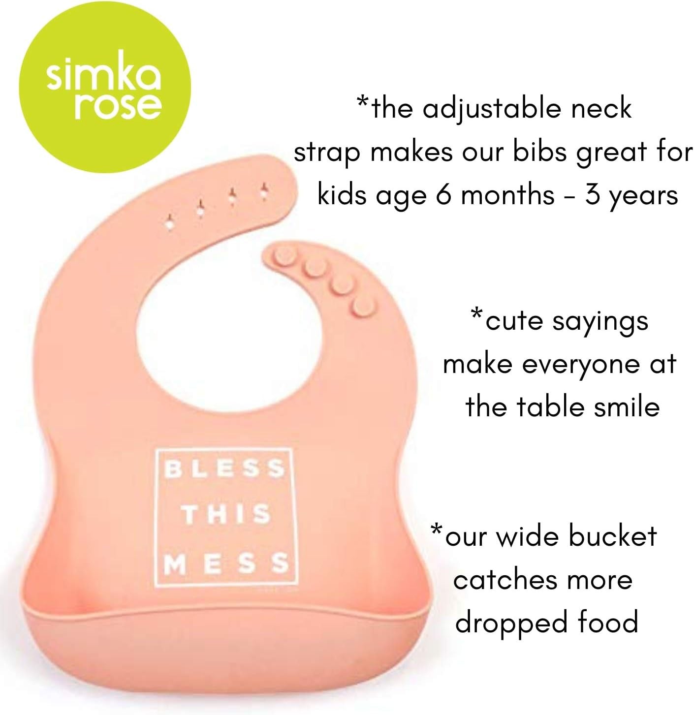 Silicone Baby Bibs with Food Catcher - Adjustable Soft Catch All Bib for Boys & Girls - High Chair Dining Table