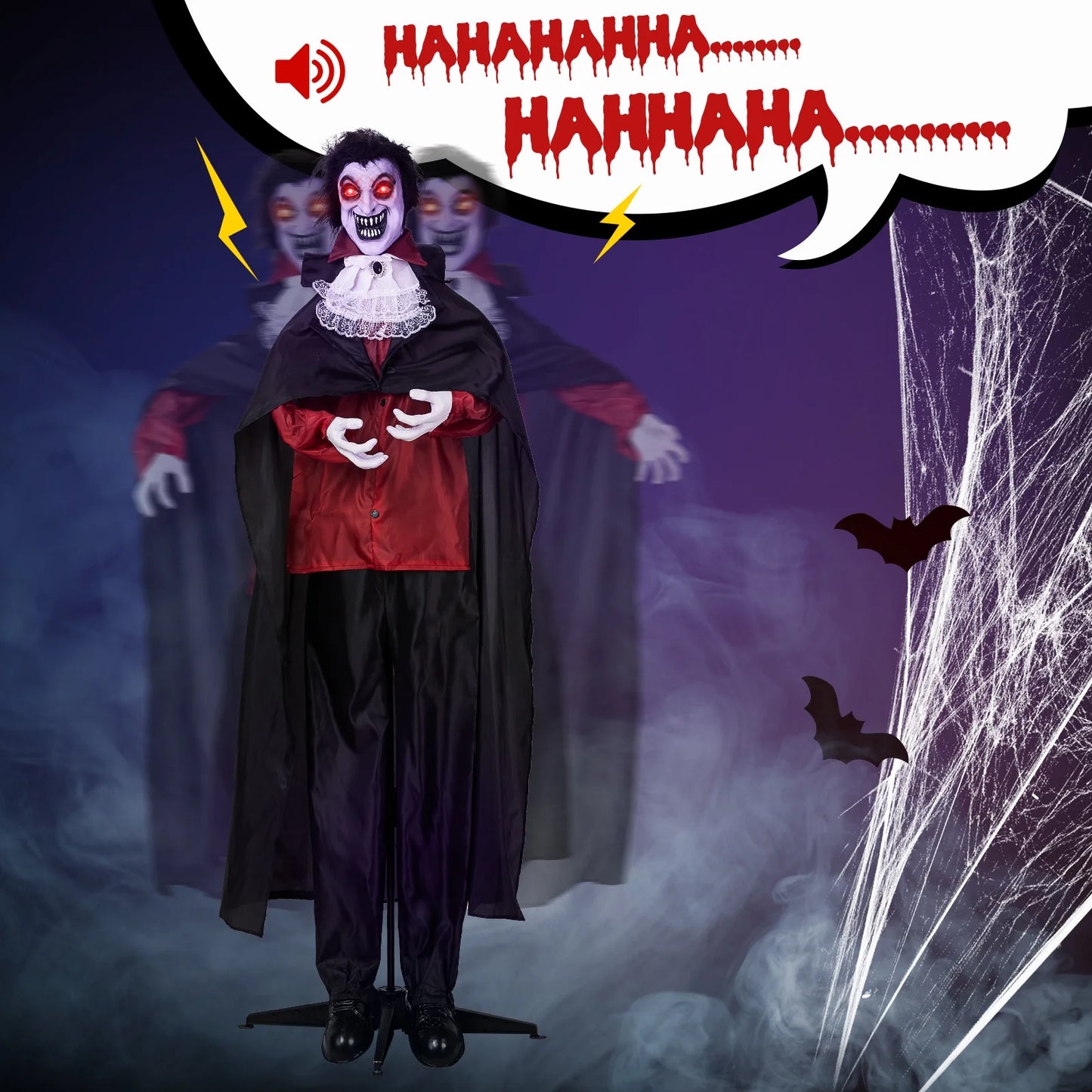 6FT Halloween Animatronic Vampire Standing Outdoor Halloween Decoration