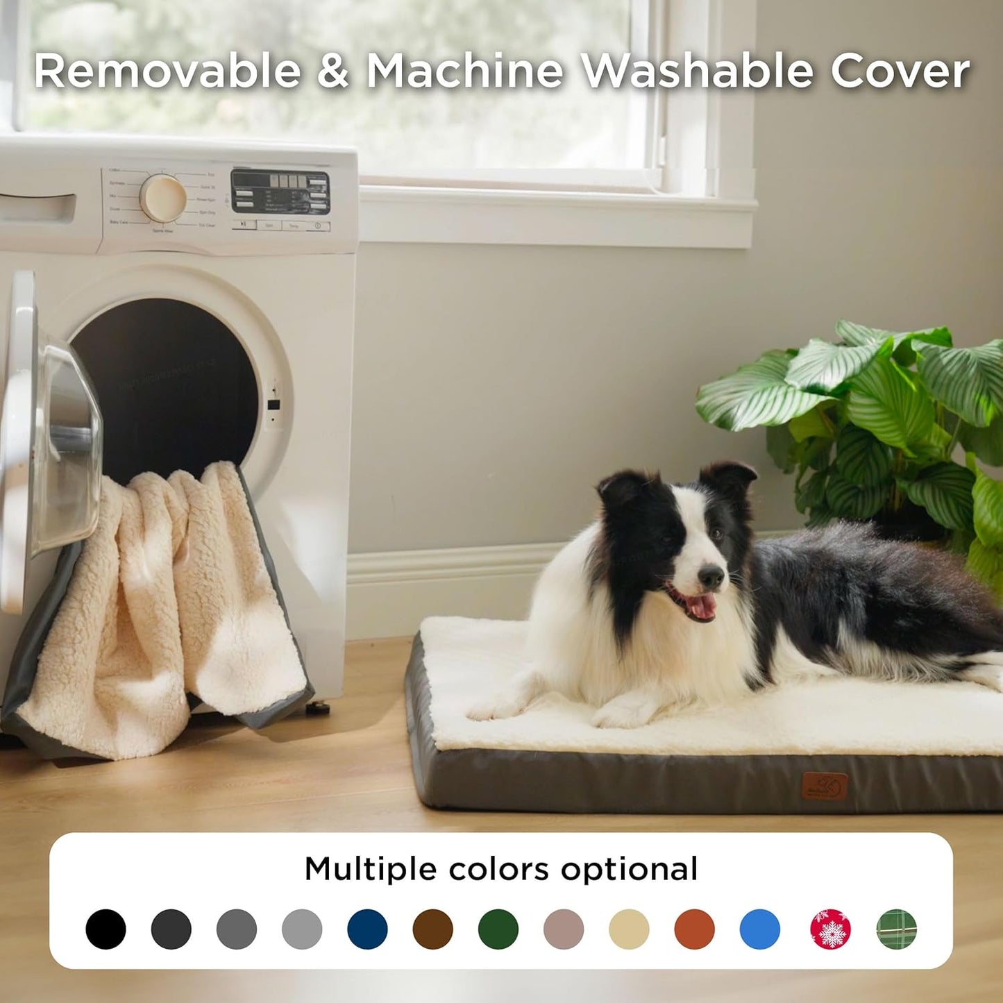 XL Dog Bed Large Sized Dog -Orthopedic Waterproof Extra Large Pet Beds with Removable Washable Cover, Egg Crate Foam Mat, Suitable for Pet up to 100 Lbs