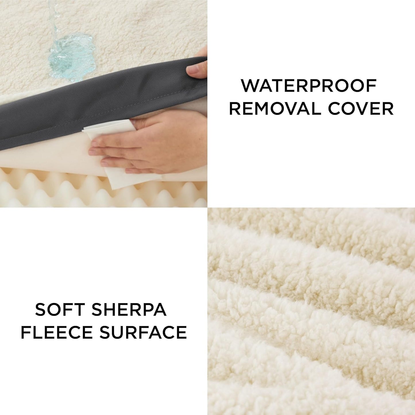 XL Dog Bed Large Sized Dog -Orthopedic Waterproof Extra Large Pet Beds with Removable Washable Cover, Egg Crate Foam Mat, Suitable for Pet up to 100 Lbs
