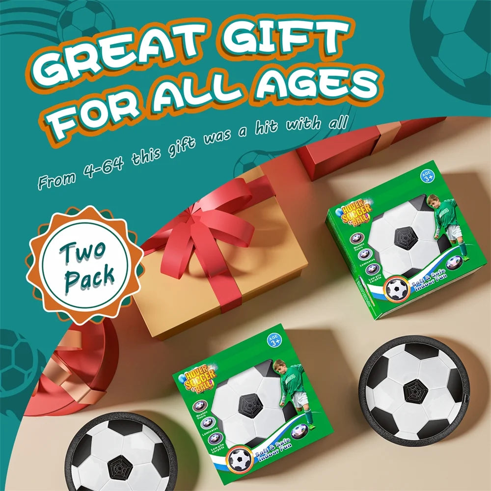 2Pack Hover Soccer Ball Boys Gifts Indoor Outdoor Soccer Ball Games Bumper Balls for Kids with LED Lights and Soft Foam Bumpers