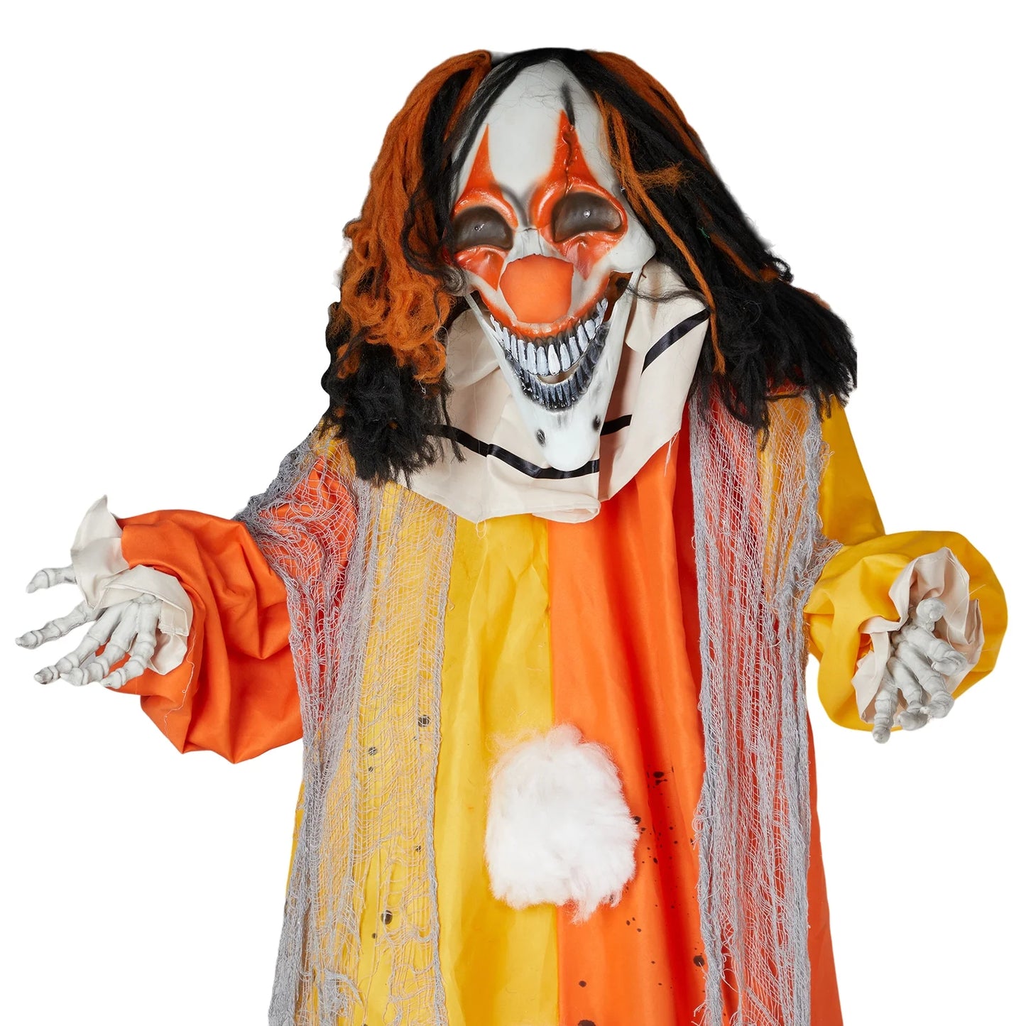 8 Ft Clown Animated Halloween Decoration Clown W/ Pre-Recorded Screaming, LED Eyes