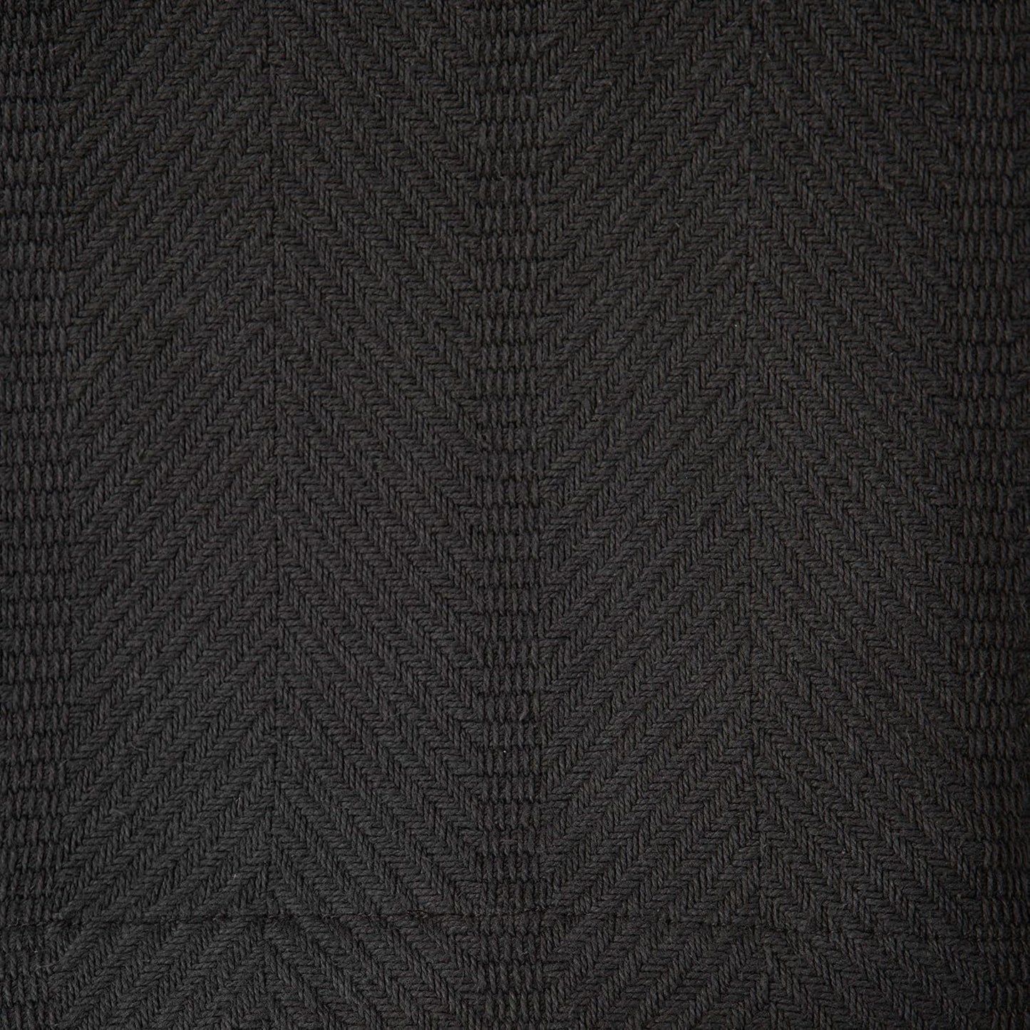 Cotton Throw Blanket, 60 X 50 Inch, Dark Gray Herringbone Weave, Soft Lightweight Woven Blanket for Couch, Boho Farmhouse Style