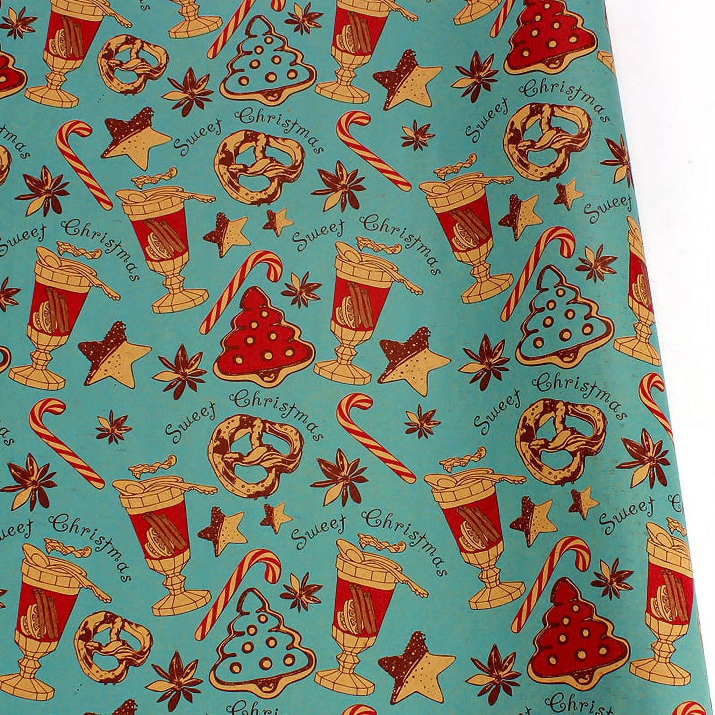 Christmas Wrapping Paper, Holiday Wrapping Paper, 9 Pack Brown Kraft Paper, Snow, Christmas Tree, Snowman, Lantern and Color Elk (9-Sheets, 30" X 20")