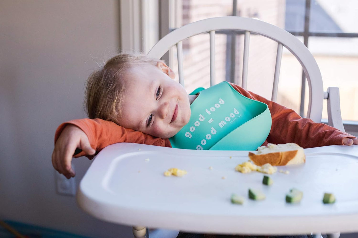 Silicone Baby Bibs with Food Catcher - Adjustable Soft Catch All Bib for Boys & Girls - High Chair Dining Table