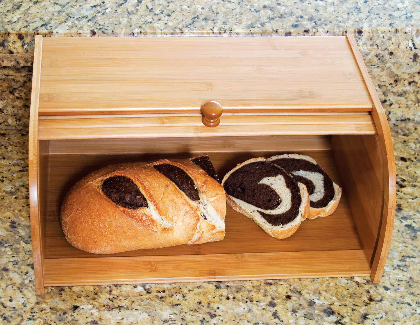 8846 Bamboo Wood Rolltop Bread Box, 15-3/4" X 10-3/4" X 6-3/4"