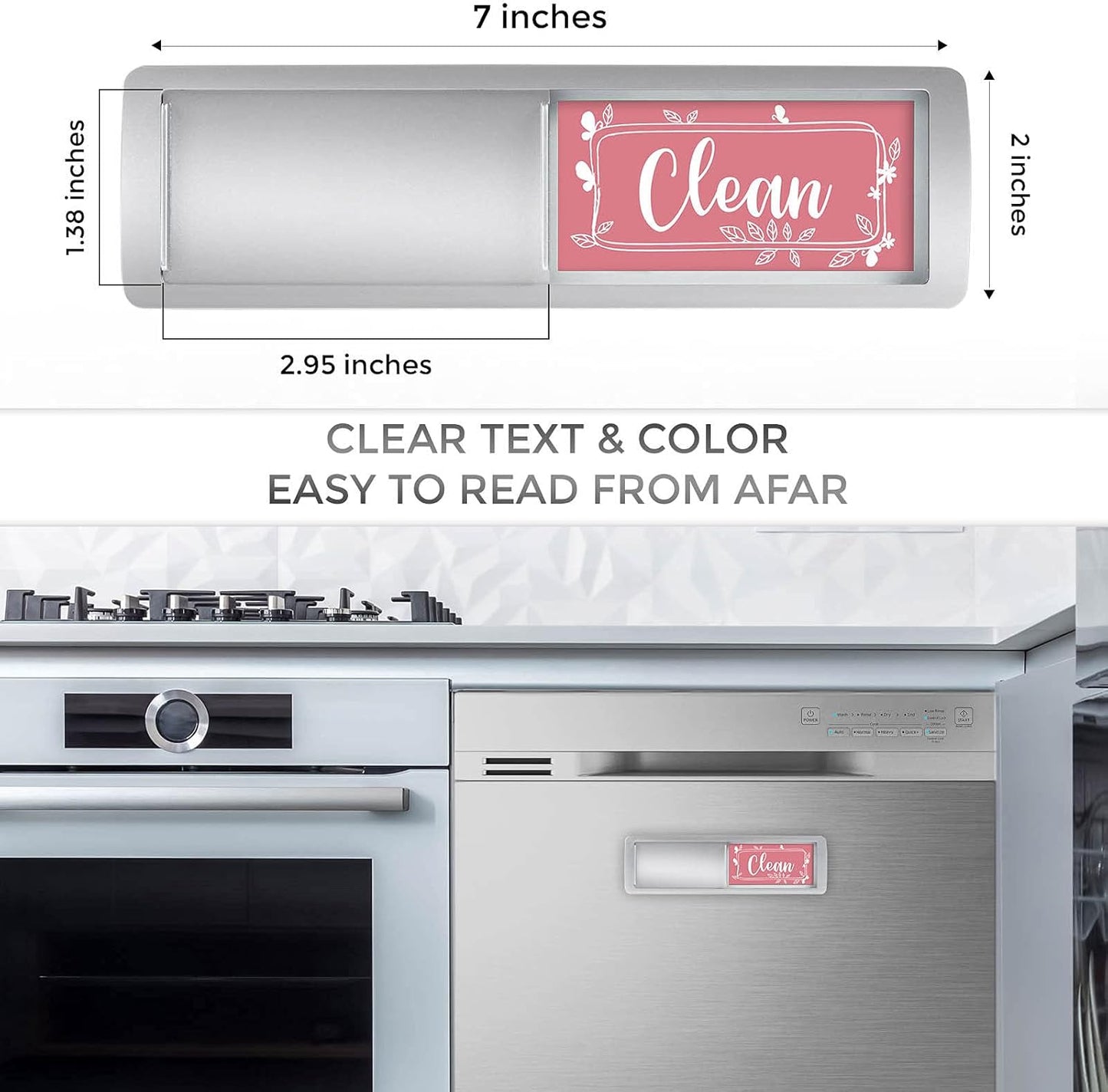 Dishwasher Magnet Clean Dirty Sign, Stylish Dirty Clean Dishwasher Magnet - Easy to Read Clean Dirty Magnet for Dishwasher, Strong Magnetic Dishwasher Clean Dirty Sign, Home Decor Kitchen Sign Magnets