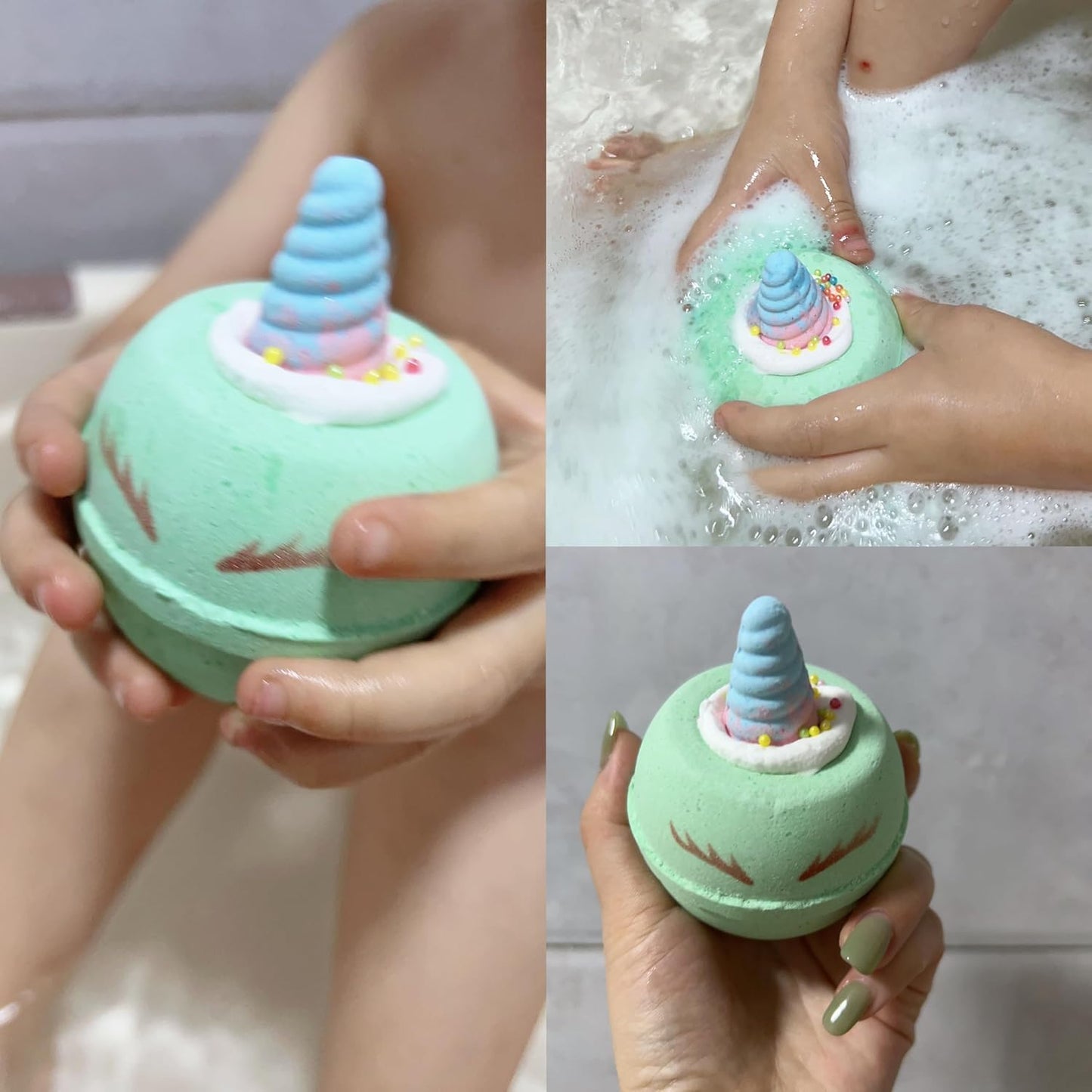 Unicorn Bath Bombs for Kids, 9 Large Kids Bath Bombs with Squishy Toys Inside, Magic Unicorn Bath Bombs with Surprise inside for Girls…