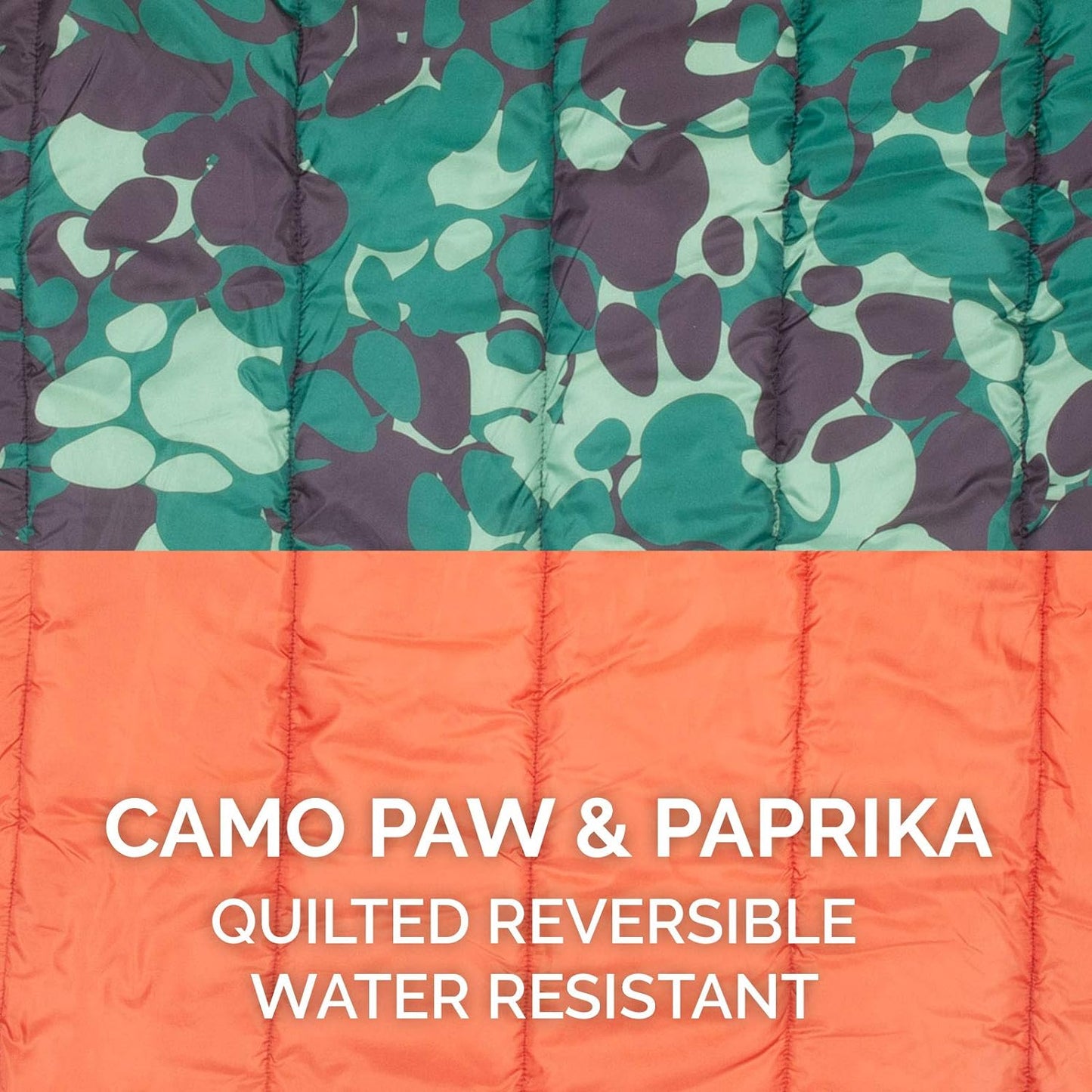 Outdoor Travel Dog Bed for Large/Medium Dogs W/ Carry Bag, Washable & Foldable, Great for Crates & Kennels - Trail Pup Travel Pillow Mat W/ Stuff Sack Bag - Paprika/Camo-Paw, Large