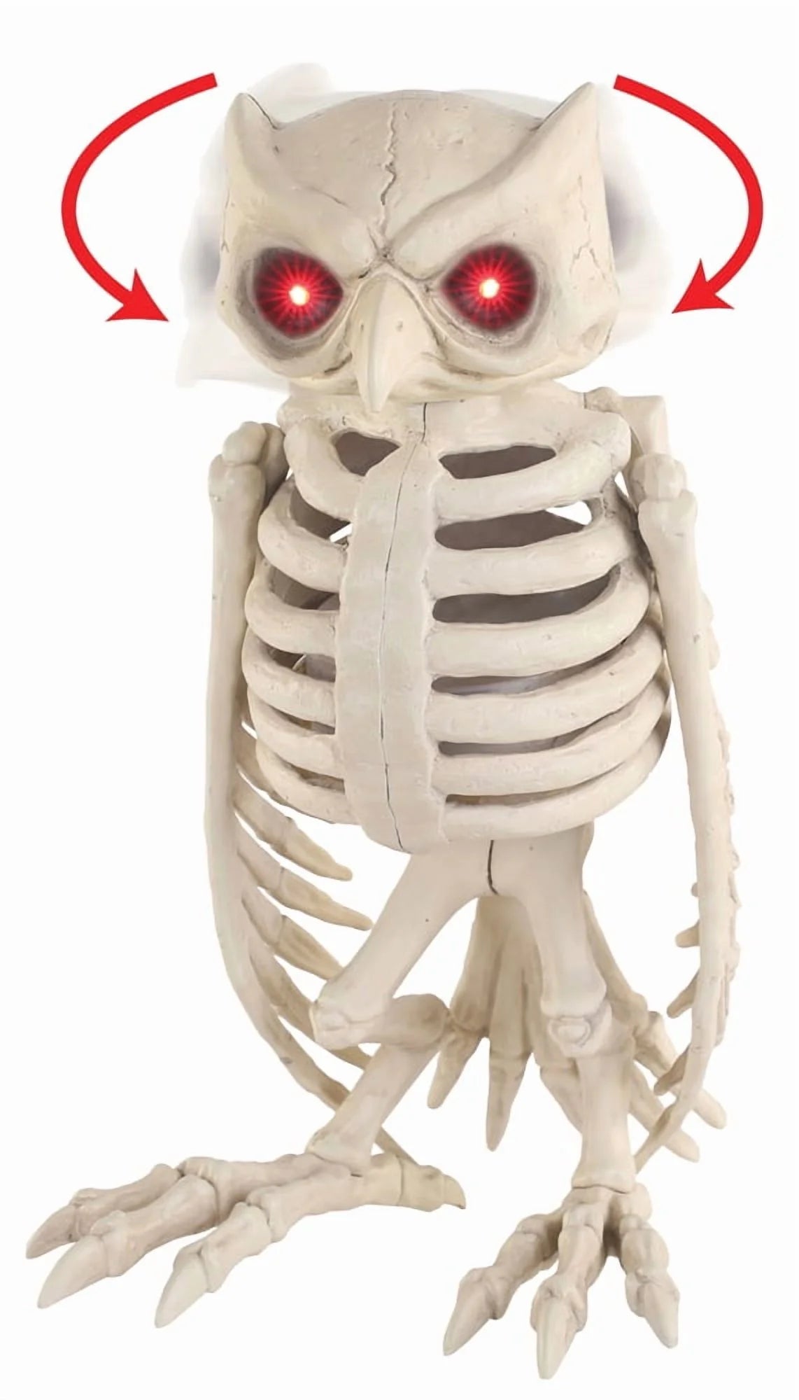14" Animated Owl Skeleton Halloween Decoration