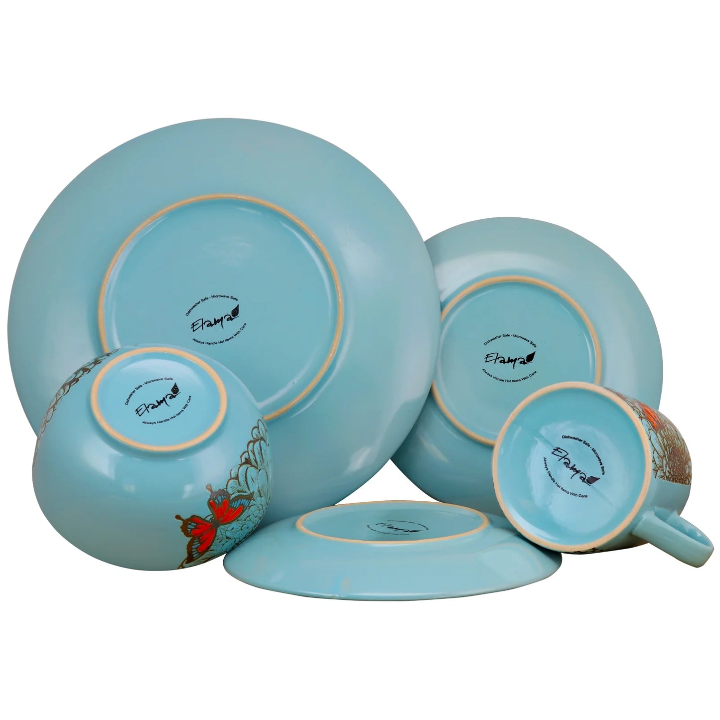 Butterfly Garden 16 Piece Stoneware Dinnerware Set