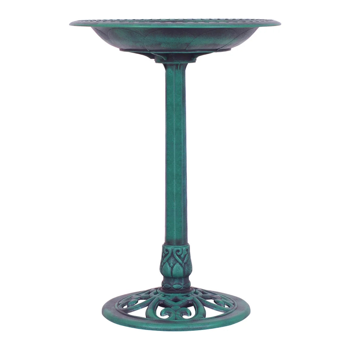 Green Pedestal Bird Bath Feeder Freestanding Outdoor Garden Yard Patio Decor