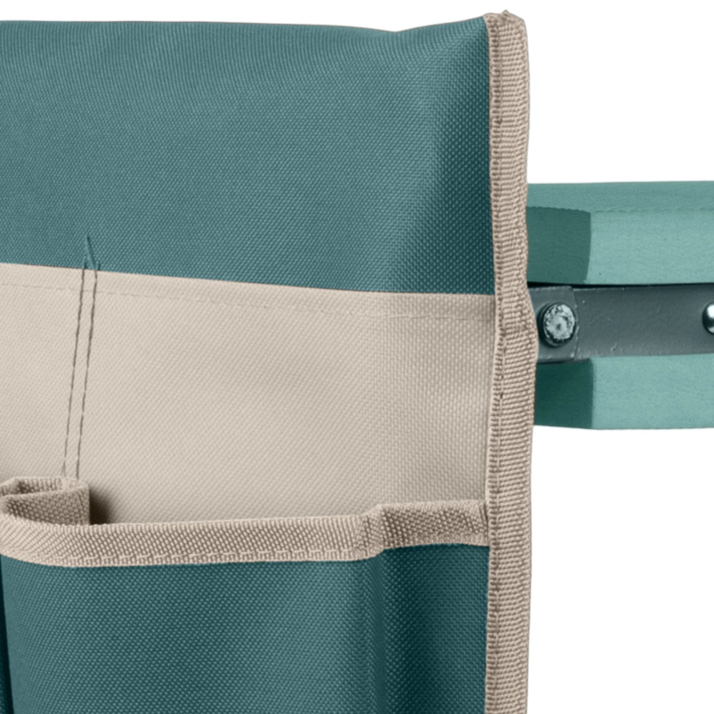 2-In-1 Garden Kneeler & Stool โ Folding Bench with EVA Pad & Tool Pouches, Green/Tan
