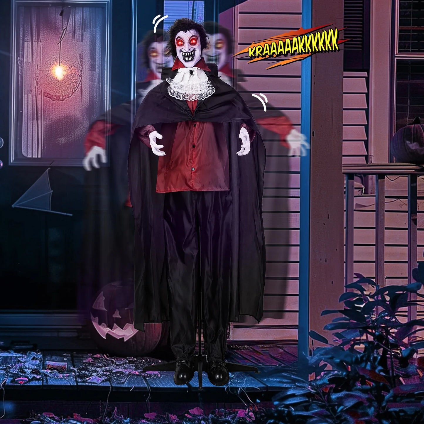 6FT Halloween Animatronic Vampire Standing Outdoor Halloween Decoration