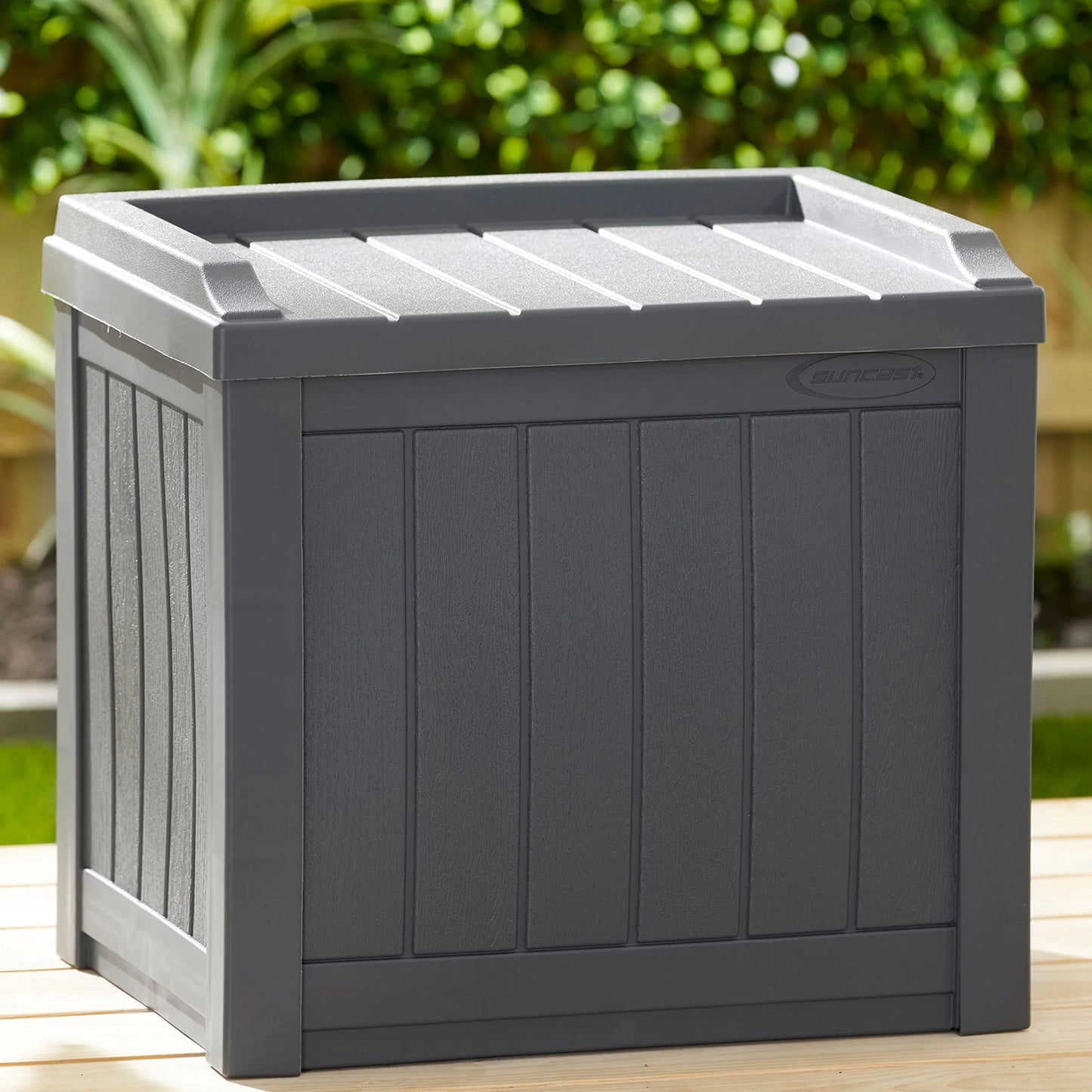 22 Gal Outdoor Patio Small Deck Box with Storage Seat, Cyberspace
