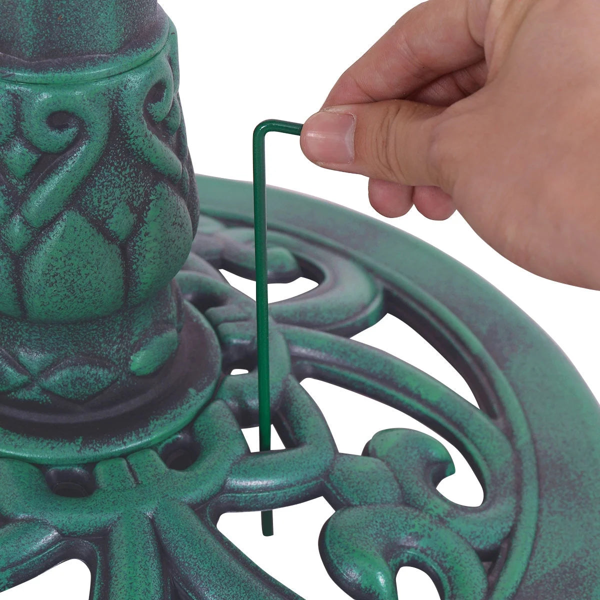 Green Pedestal Bird Bath Feeder Freestanding Outdoor Garden Yard Patio Decor