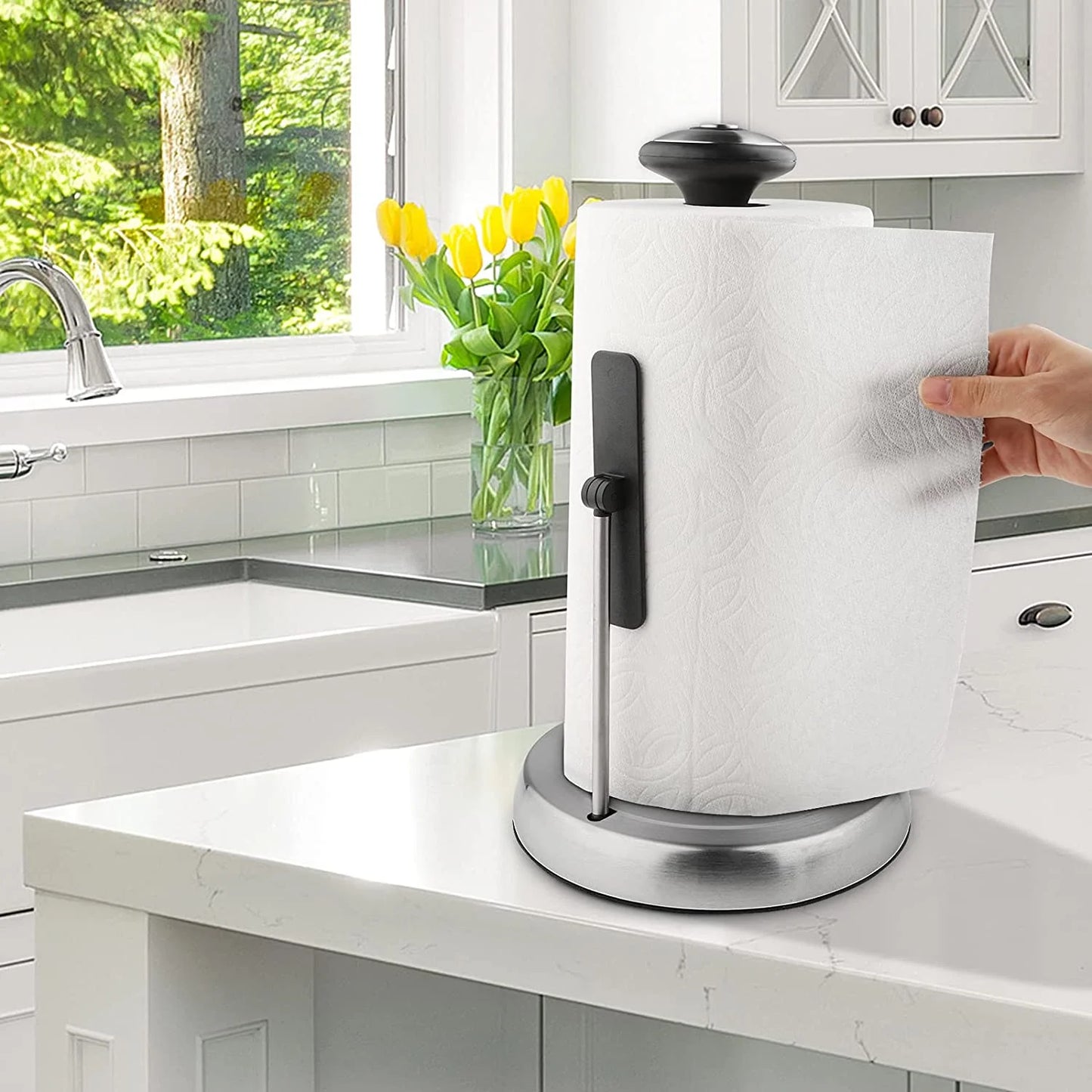 Paper Towel Holder Countertop Dispenser for Kitchen Sliver