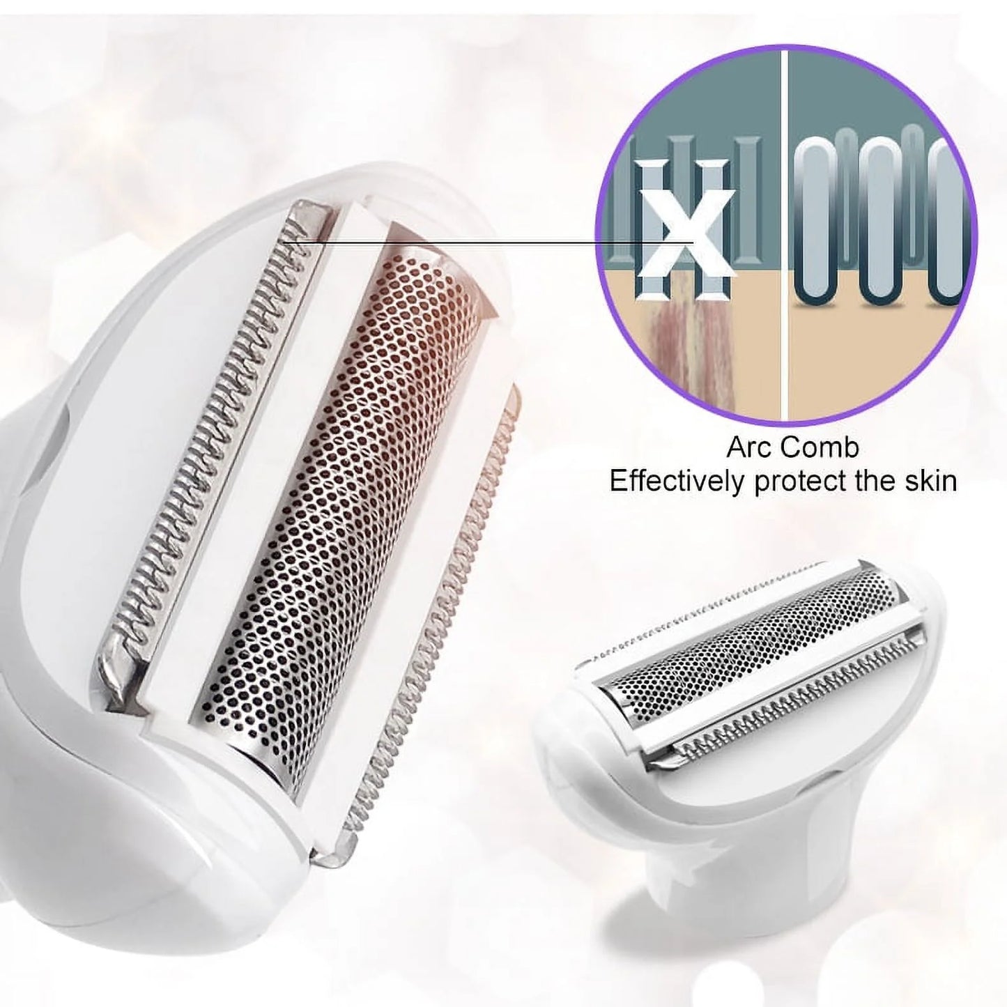 Electric Razor for Women,5 in 1 Electric Shaver for Women, Portable Rechargeable Hair Trimmer Wet and Dry Cordless Women Shaver Hair Remover for Face, Legs, Nose and Bikini