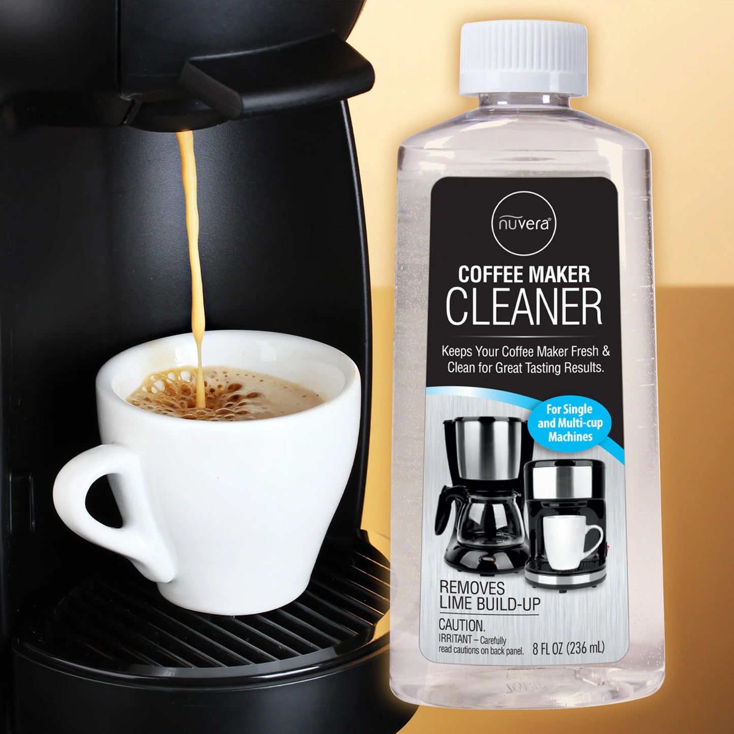 Descaling Solution for Single Cup, Standard Coffee Makers and Espresso Machines, 8 Fl Oz