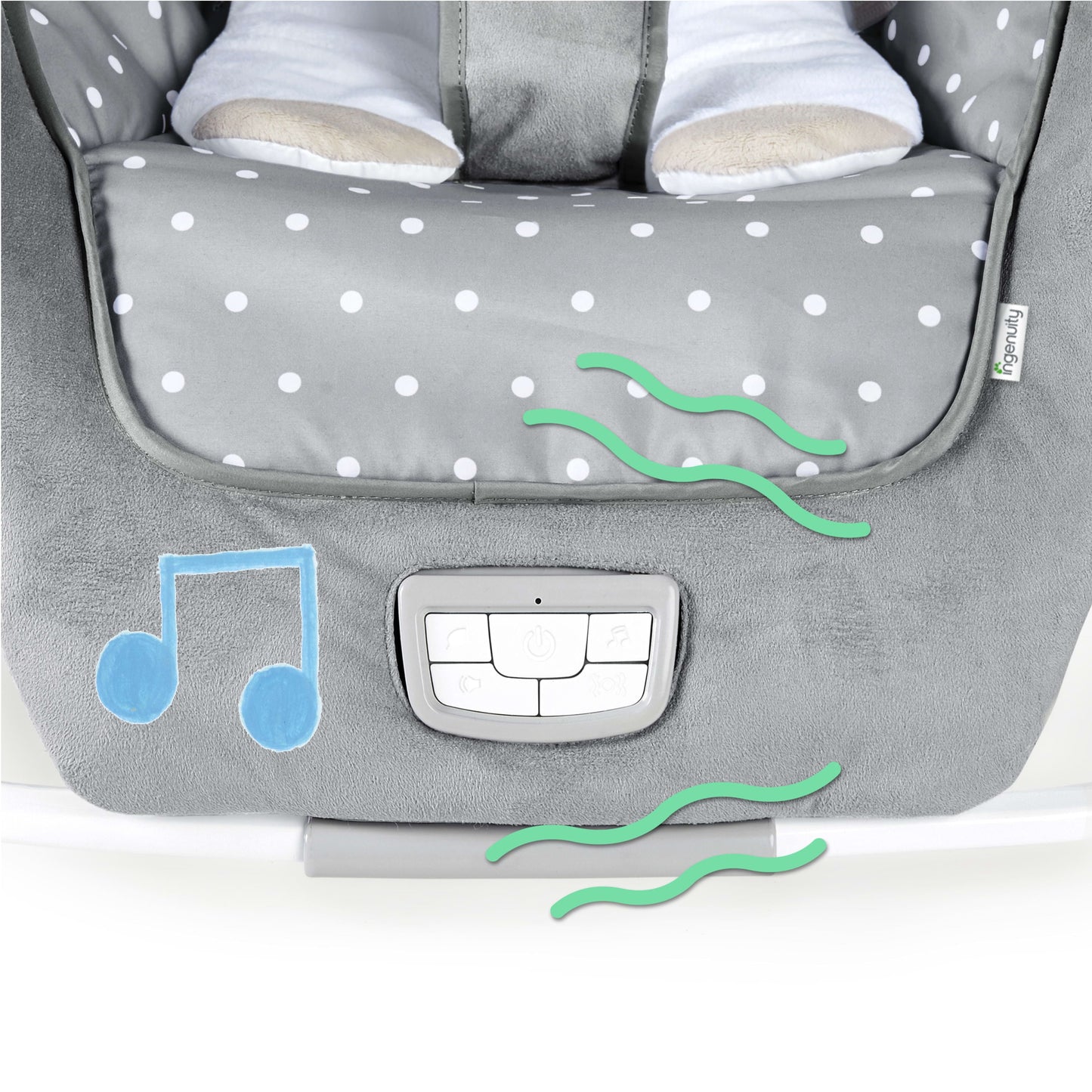 Infant to Toddler Rocker & Foldable Baby Bouncer Seat - Cuddle Lamb (Unisex)