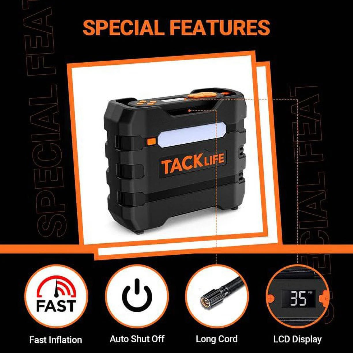 A6 Car Tire Inflator 12V DC Portable Air Compressor