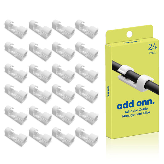 . 24 Count Peel & Stick 3M Adhesive Managment Cable Clips, Cord Organizer
