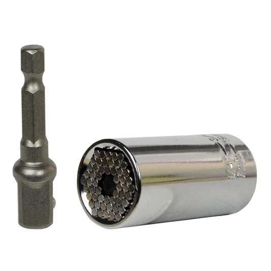7Mm-19Mm 2-Piece Universal Socket Set with 1/4-In Hex Socket Adapter