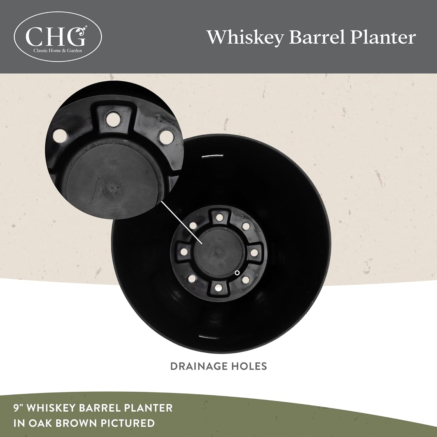 Whiskey Barrel Planters - Wood Finish Flower Planter Pot - Stylish Garden Pots - Indoor & Outdoor Resin Planters - Weather-Resistant Planting Pot (20.5" Kentucky Walnut, 1- Pack)