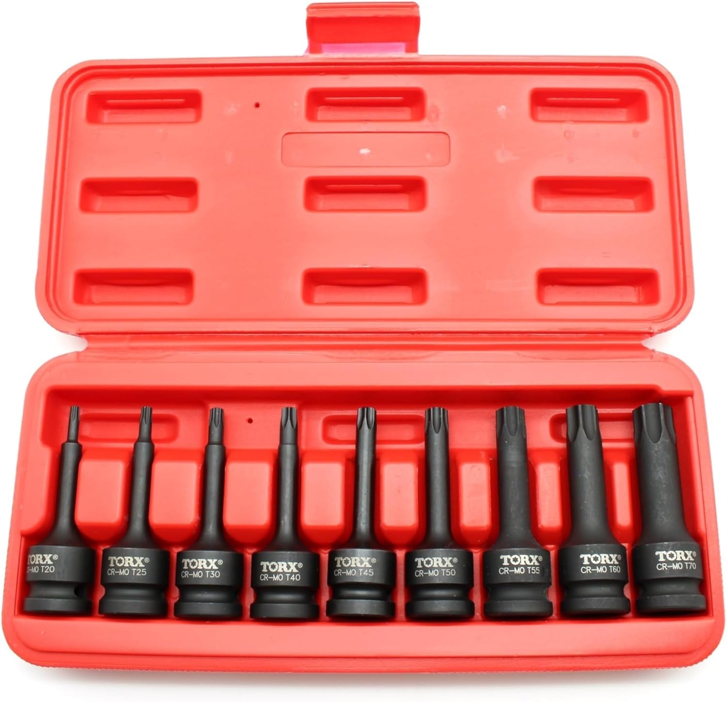 9 Pc 3 Inch Long Torx Star 6 Point Black Impact Bit Socket Auto Repair Tool Set 1/2 Inch Square Drive