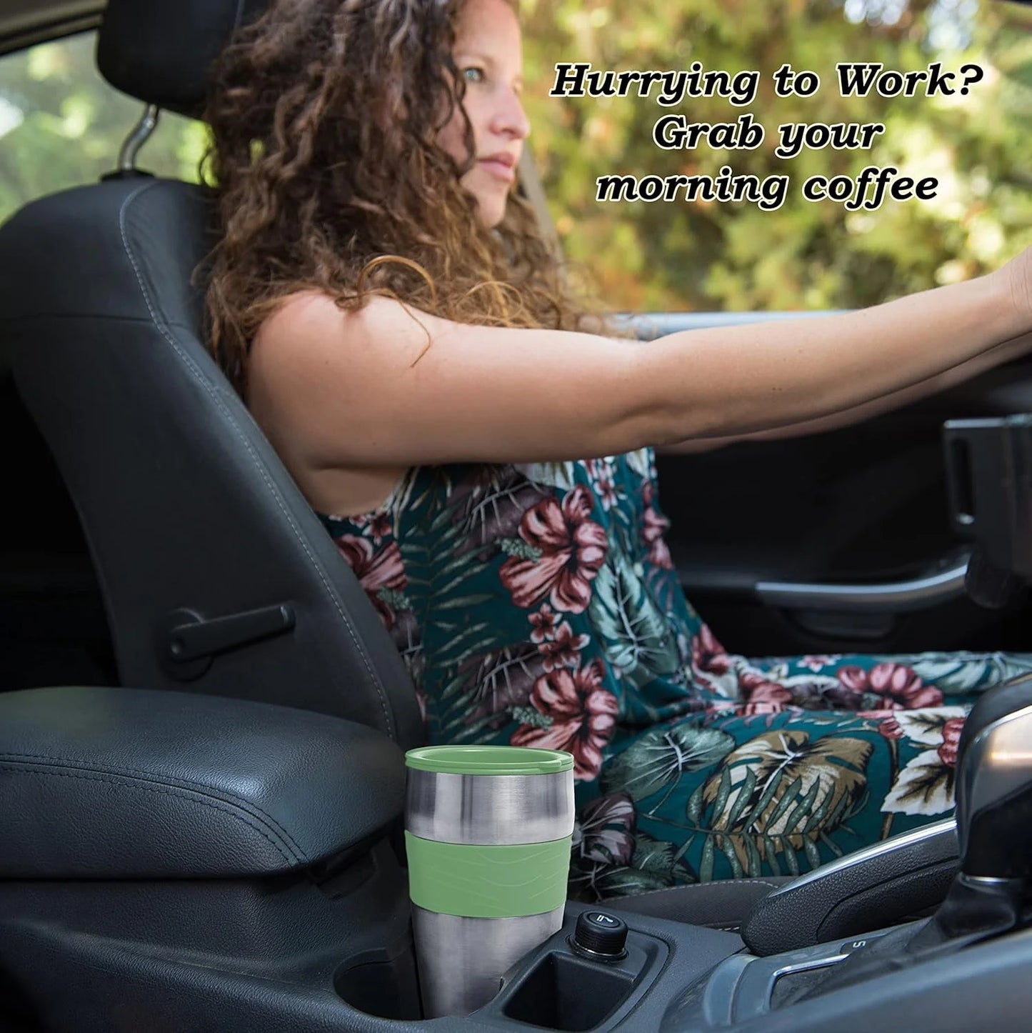 Single Serve Coffee Maker Ground Coffee and 14Oz Travel Mug