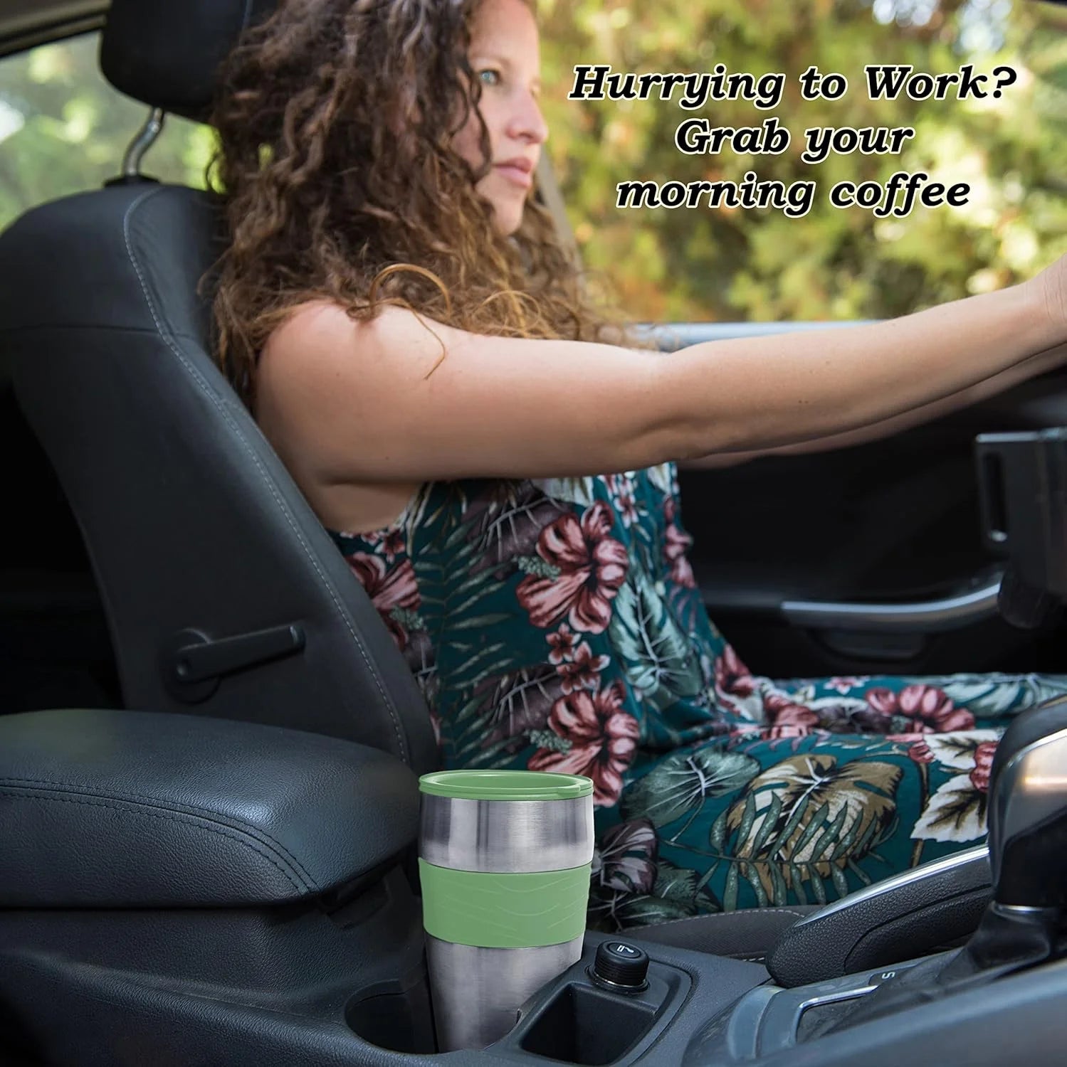 Single Serve Coffee Maker Ground Coffee and 14Oz Travel Mug