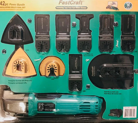 Fast-Craft 42 Piece Oscillating Multi-Tool Set with Fast Blade Change