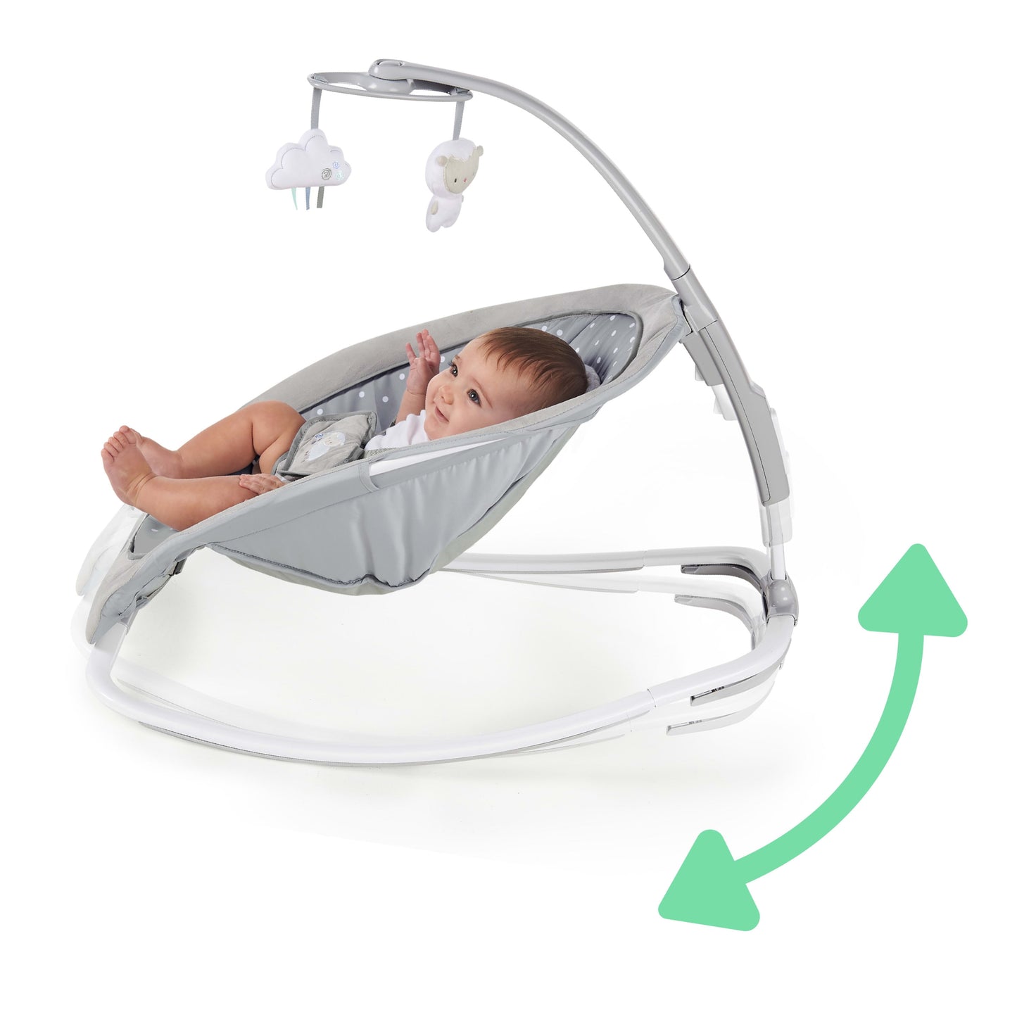 Infant to Toddler Rocker & Foldable Baby Bouncer Seat - Cuddle Lamb (Unisex)