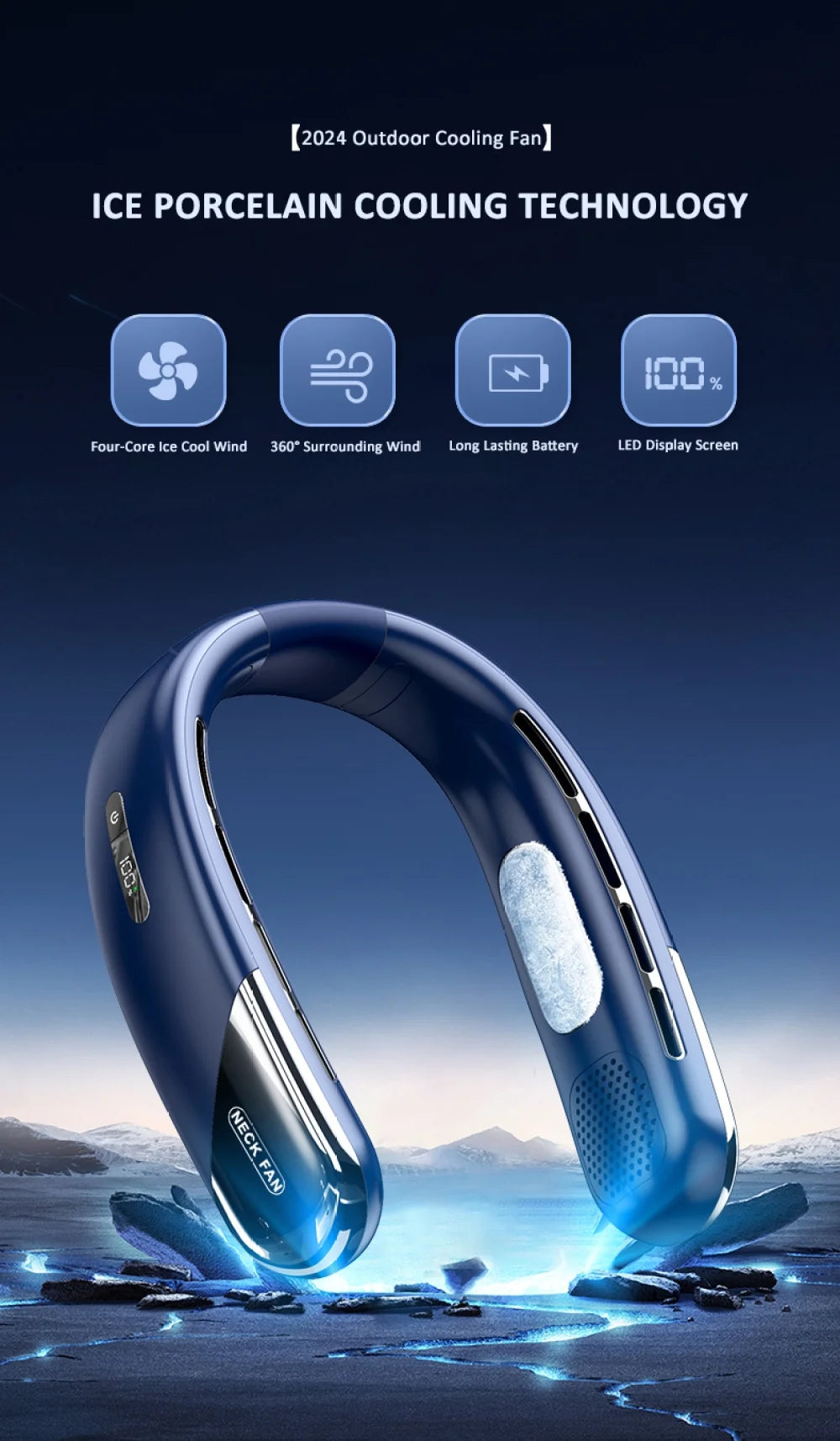 New Neck  Portable Hanging Wearable Cooling s Bladeless Cooler for Outdoor Camping & Home