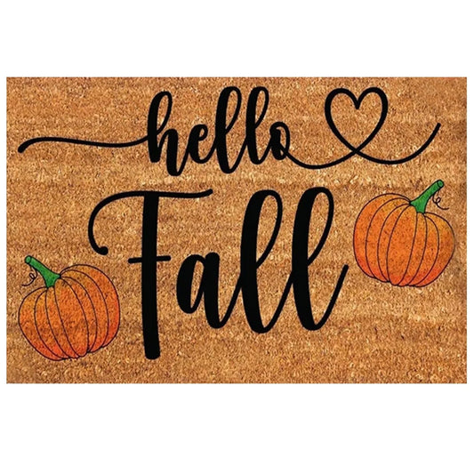 Happy Fall Door Mat,Fall Leaves Pumpkin Theme Welcome Doormat for Front Door,Indoor Outdoor Rug for Home Kitchen Floor Thanksgiving Decor 16 X 24 Inch