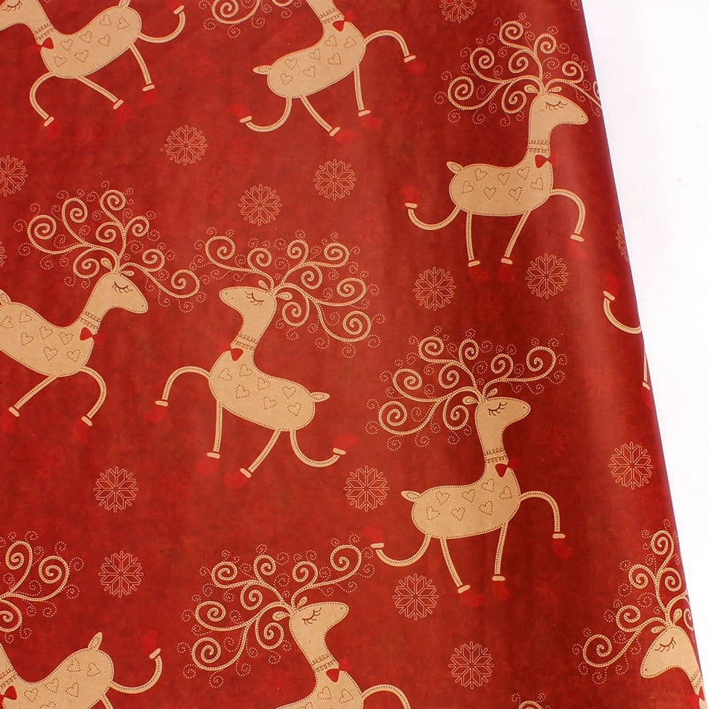 Christmas Wrapping Paper, Holiday Wrapping Paper, 9 Pack Brown Kraft Paper, Snow, Christmas Tree, Snowman, Lantern and Color Elk (9-Sheets, 30" X 20")