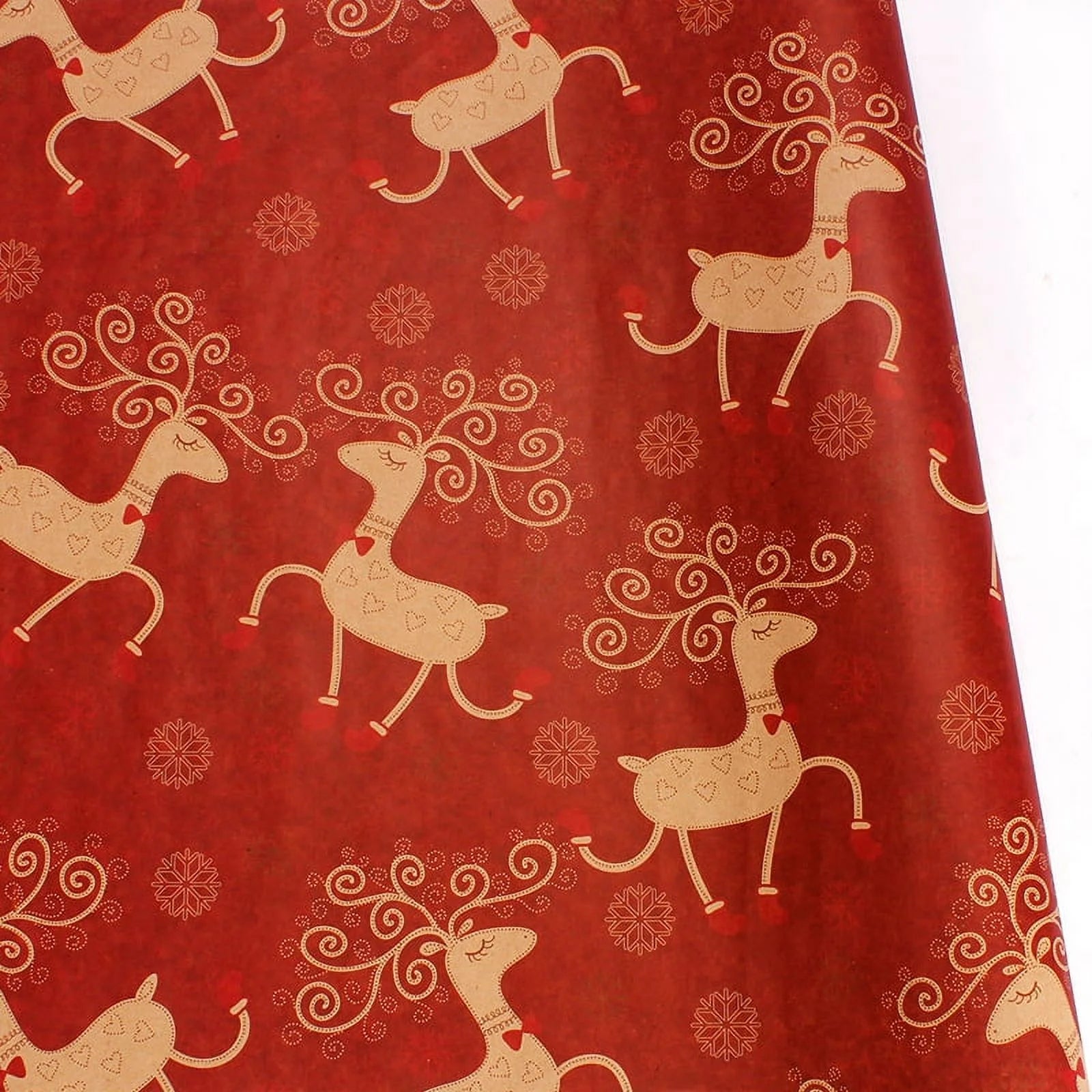 Christmas Wrapping Paper, Holiday Wrapping Paper, 9 Pack Brown Kraft Paper, Snow, Christmas Tree, Snowman, Lantern and Color Elk (9-Sheets, 30" X 20")