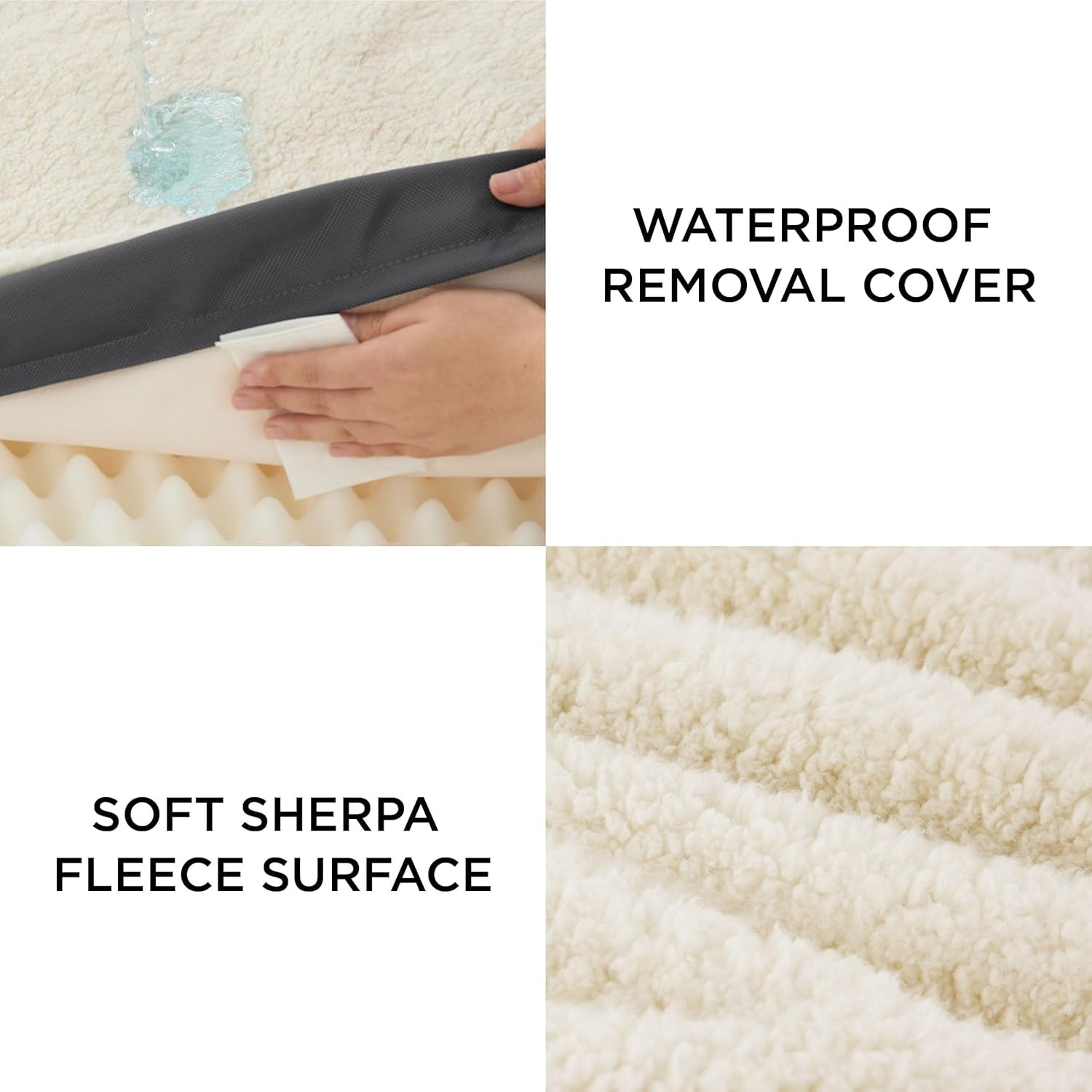 XL Dog Bed Large Sized Dog -Orthopedic Waterproof Extra Large Pet Beds with Removable Washable Cover, Egg Crate Foam Mat, Suitable for Pet up to 100 Lbs