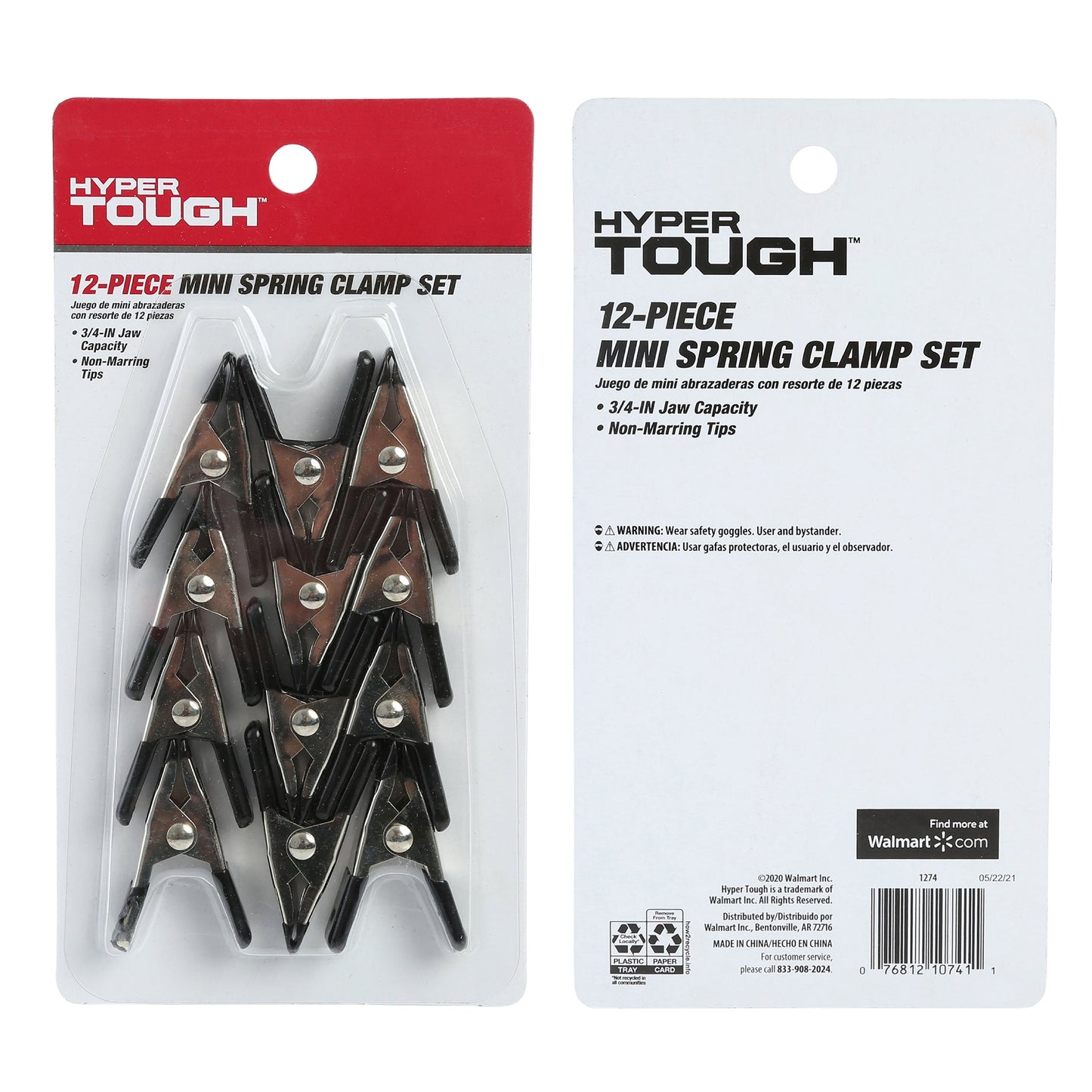 12-Piece Mini Metal Spring Clamp Set