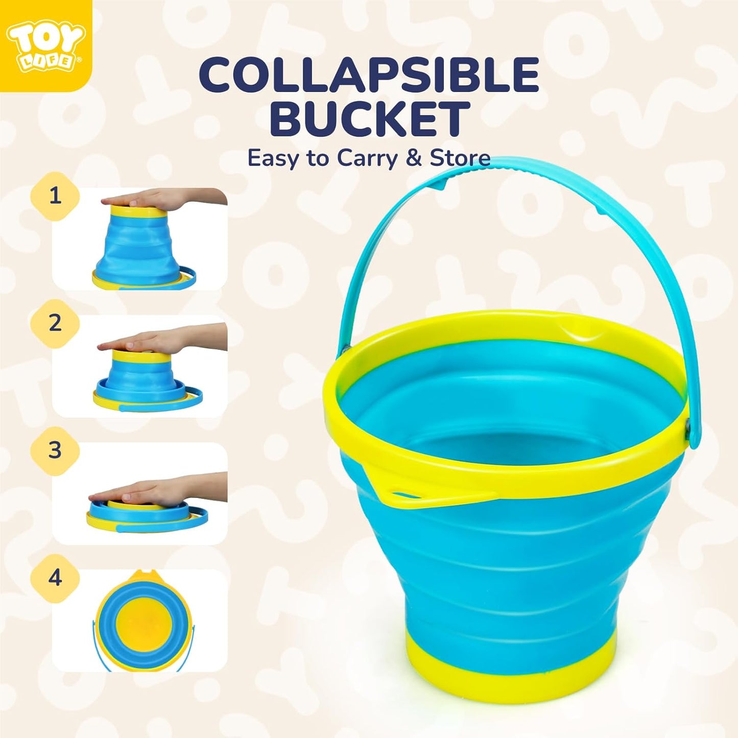 9 Pack Sand Buckets Toys Set with 3 Collapsible Beach Buckets 3 Shovels and 3 Rakes, Toddlers Beach Toys for Kids Ages 4-8 for Camping, Traveling, Fishing, Outdoor Summer Parties