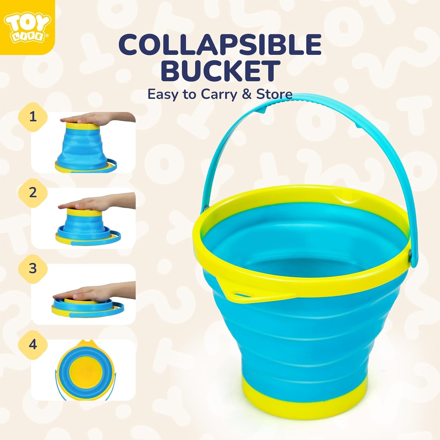 9 Pack Sand Buckets Toys Set with 3 Collapsible Beach Buckets 3 Shovels and 3 Rakes, Toddlers Beach Toys for Kids Ages 4-8 for Camping, Traveling, Fishing, Outdoor Summer Parties