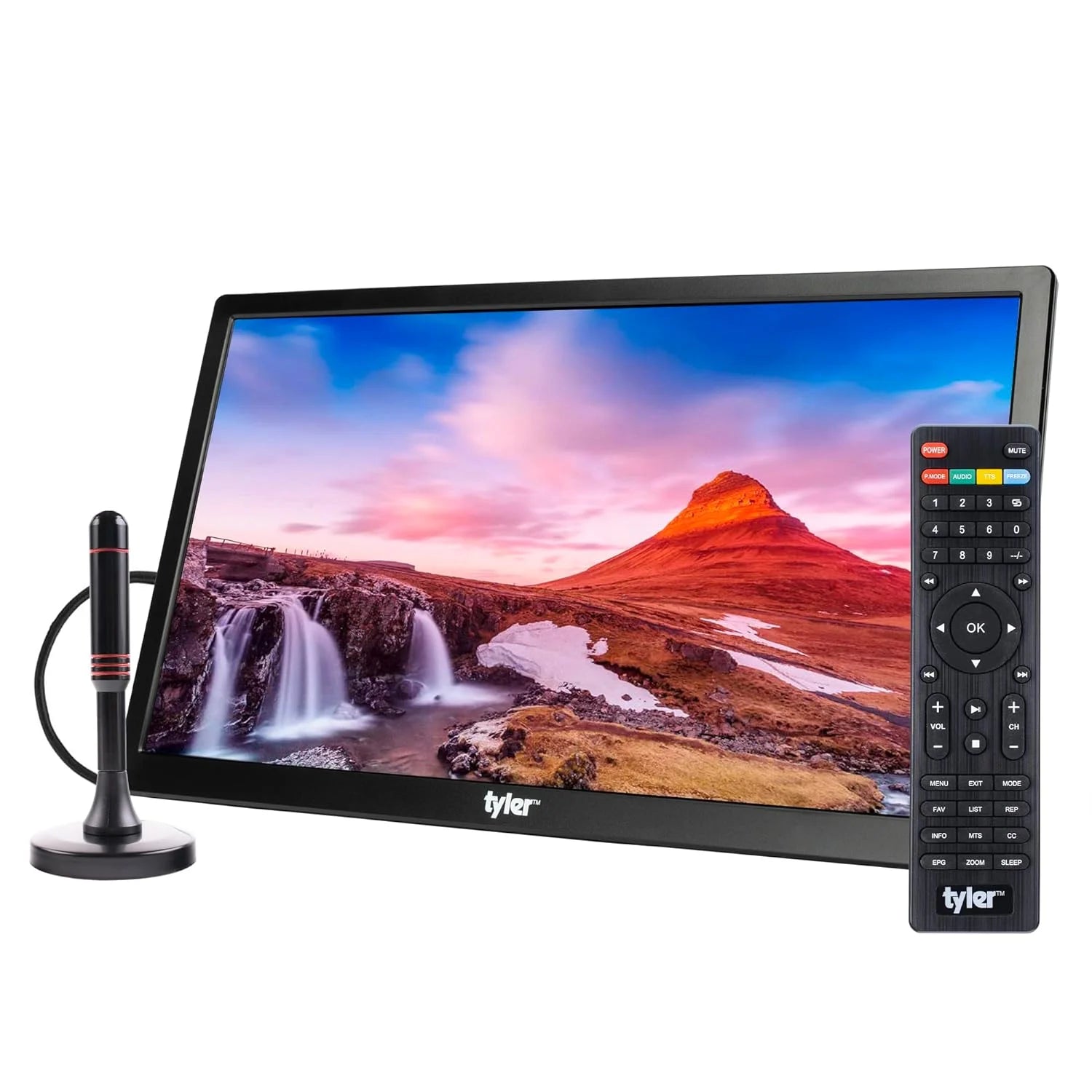 13.3" Portable TV LCD Monitor, LED, Portable, with Battery Powered, Wireless Capability, HDMI, USB, RCA, AC/DC, FM Radio, Car Charger, Remote Control, Built in Stand, New