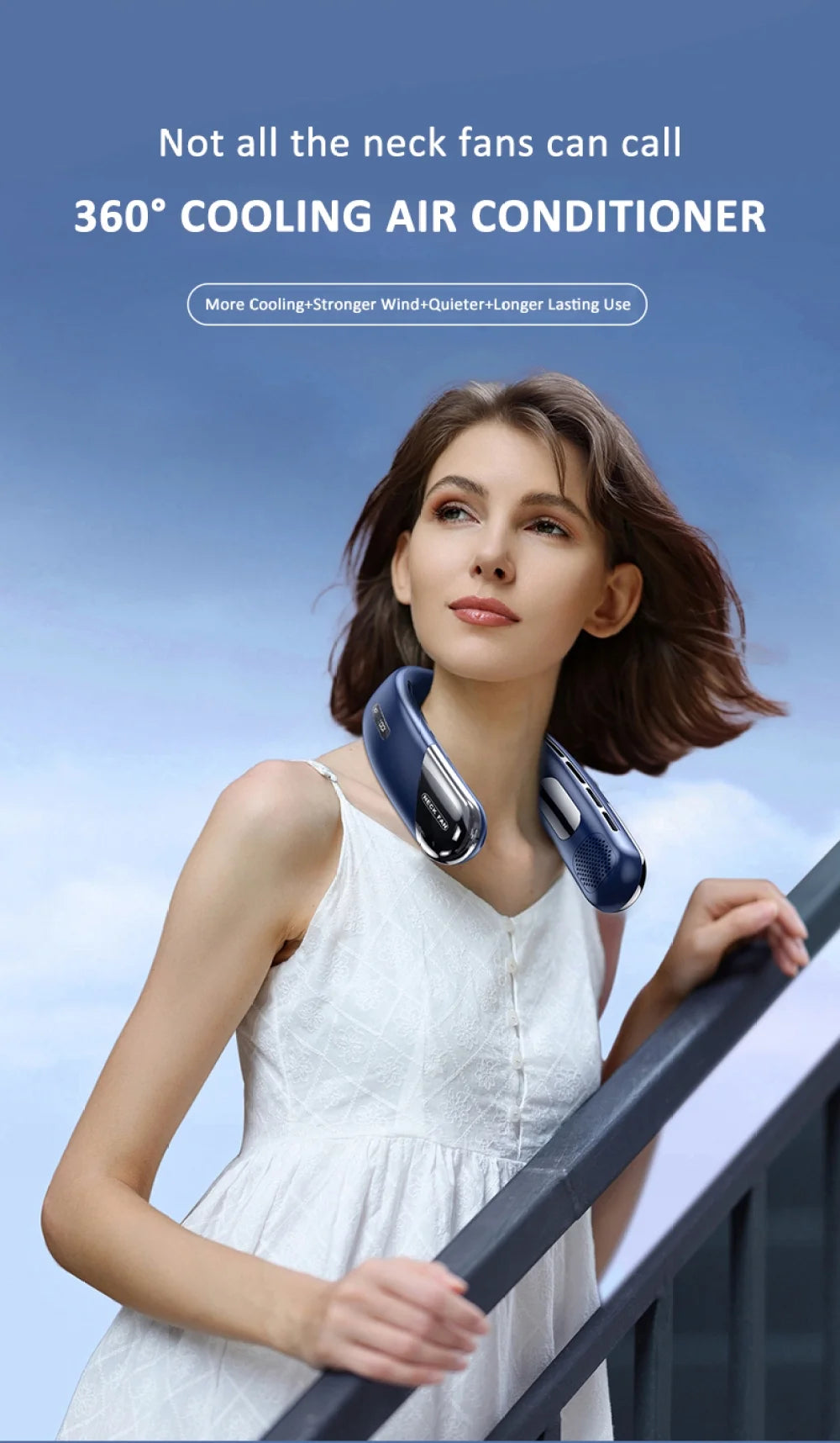 New Neck  Portable Hanging Wearable Cooling s Bladeless Cooler for Outdoor Camping & Home