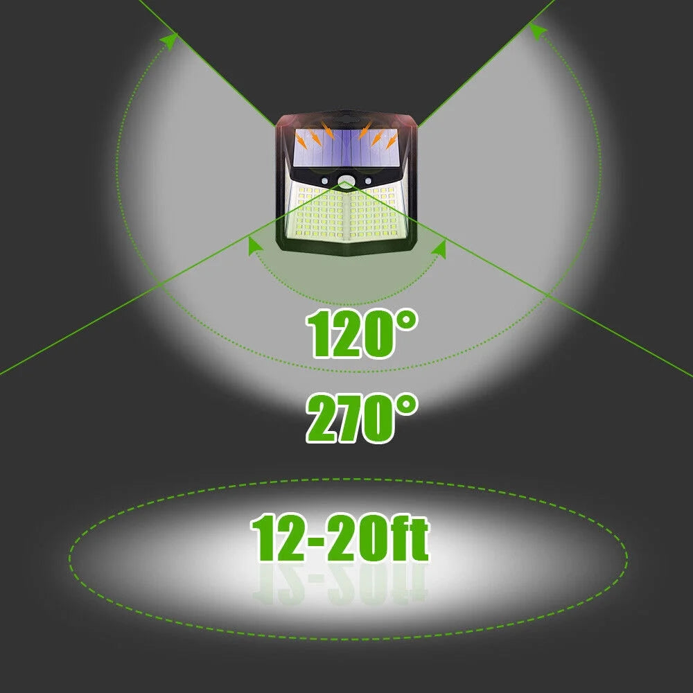 Solar Lights Outdoor, 128 LED Motion Sensor Lights 3 Modes 270° Wide Angle Waterproof Wireless Security Light, Cold White, 4 Pack