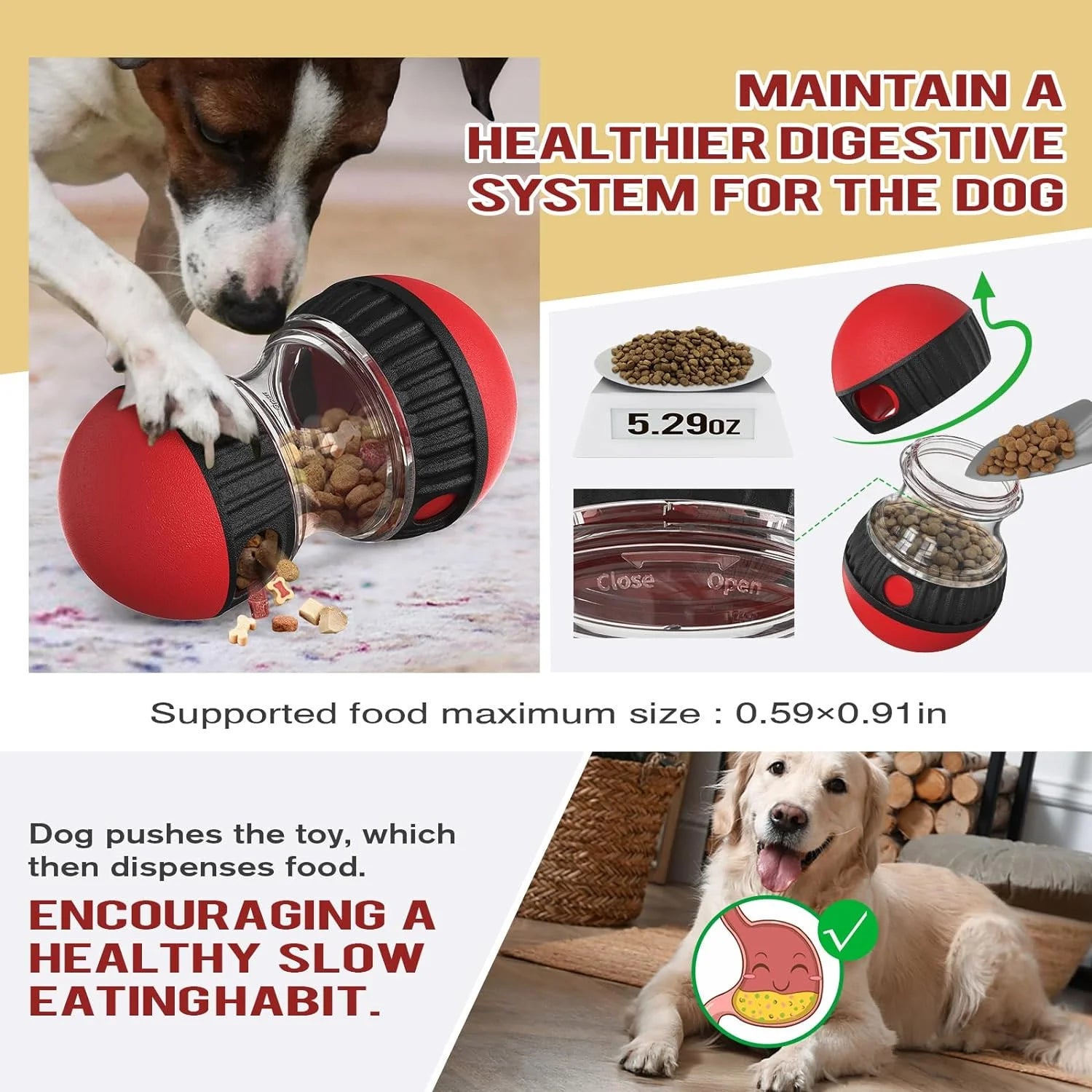 Adjustable Interactive Dog Enrichment Toys, Puzzle Balls for Bored Puppies, Treat Dispenser