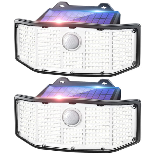 Solar Outdoor Lights - 2Pack 252 LED Motion Sensor Lights Solar Powered Security Flood Lights, IP65 Waterproof Wall Light for Backyard Yard Patio